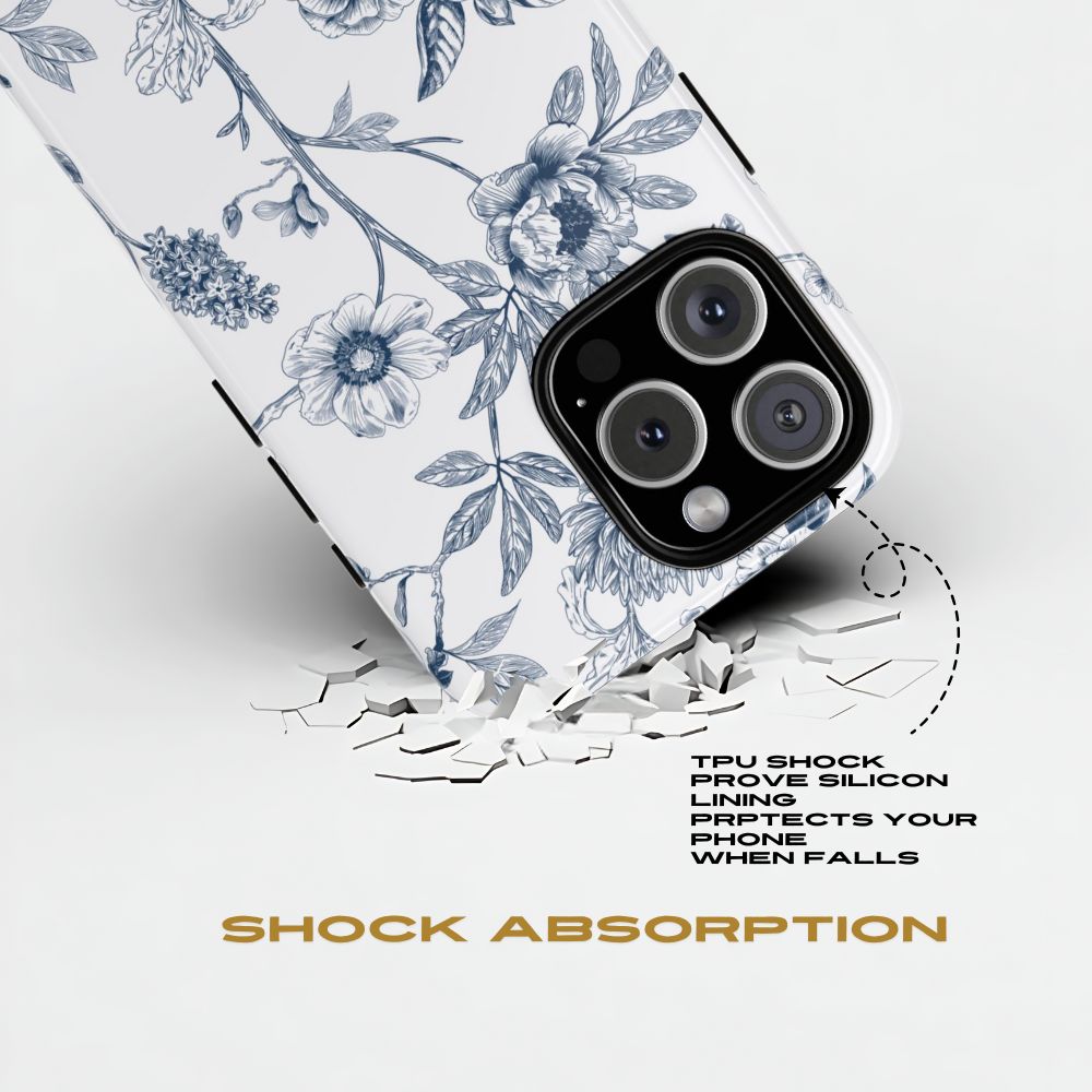 Floral Line Art Tough Phone Case iPhone