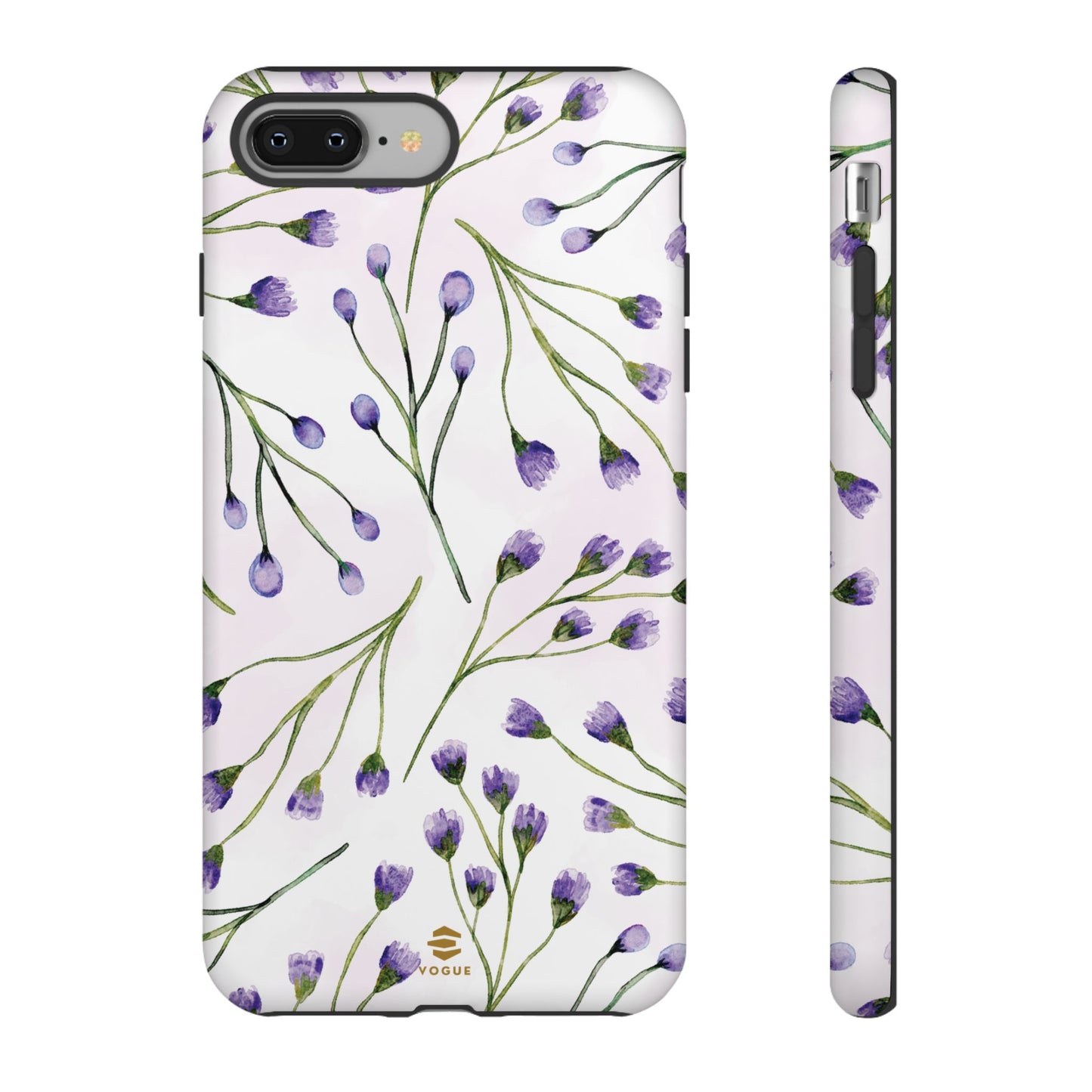 Funda para iPhone con diseño de flores de color lila