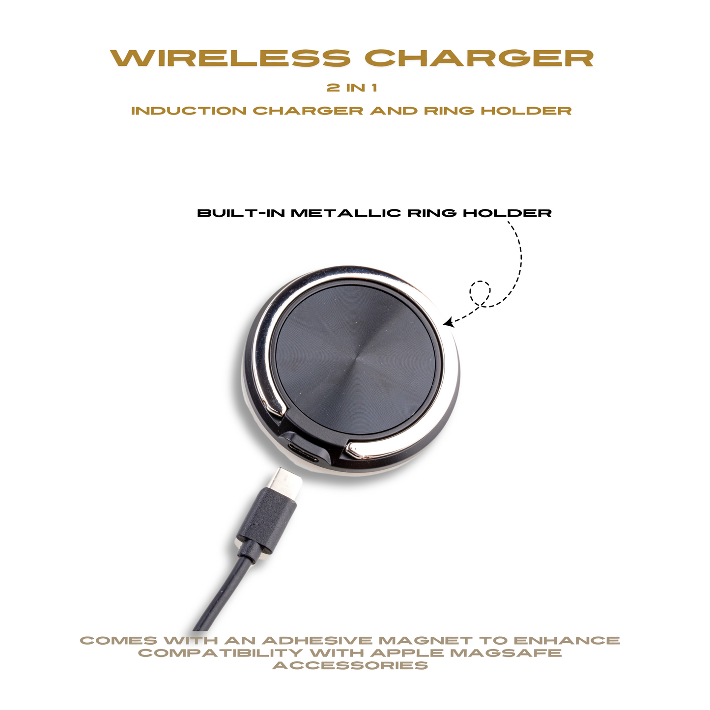 Beige Animal Print Magnetic Induction Charger