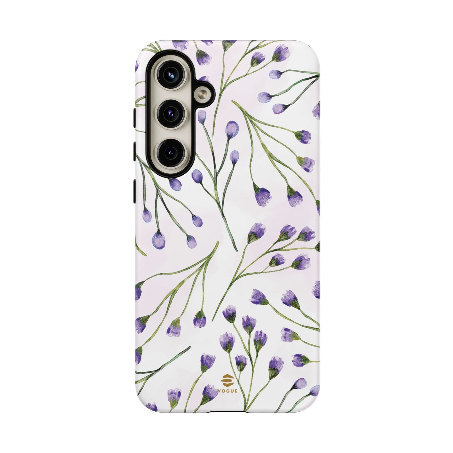 Funda para Samsung con diseño de flores de color lila