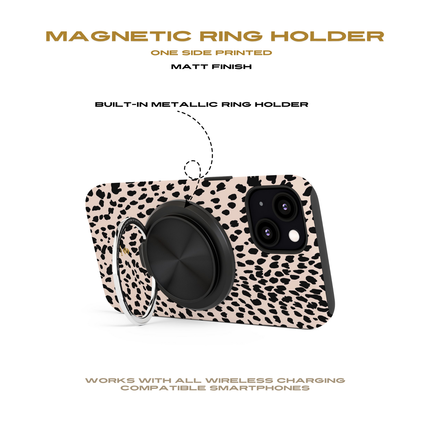 Beige Animal Print Magnetic Induction Charger