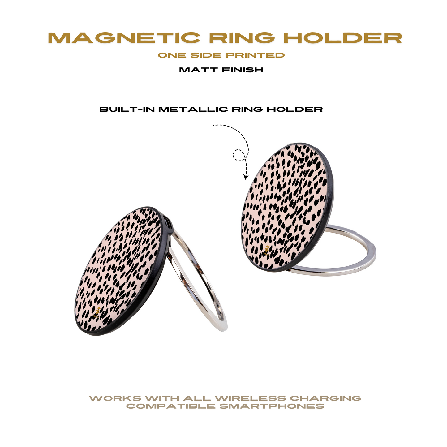 Beige Animal Print Magnetic Induction Charger