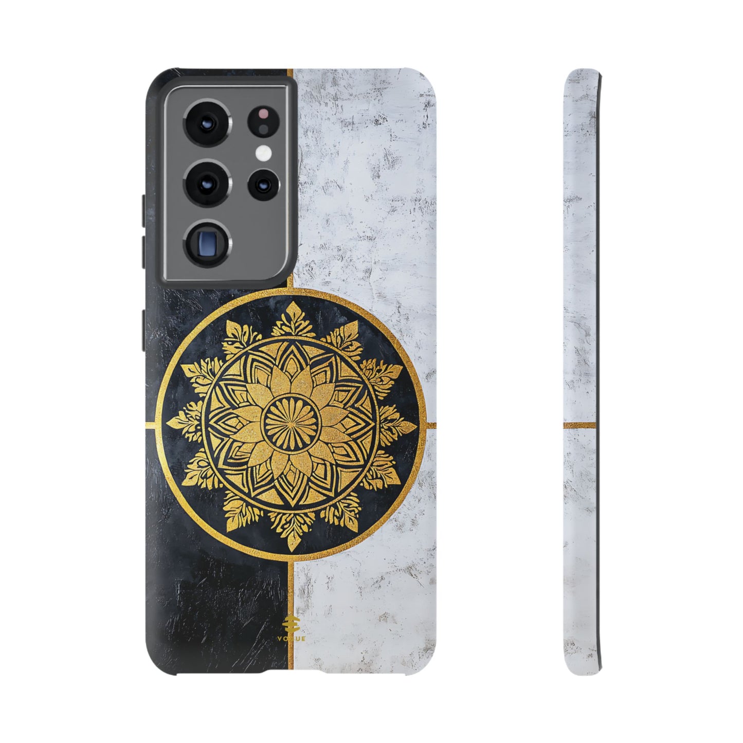 Funda para Samsung con diseño de mandala dorado