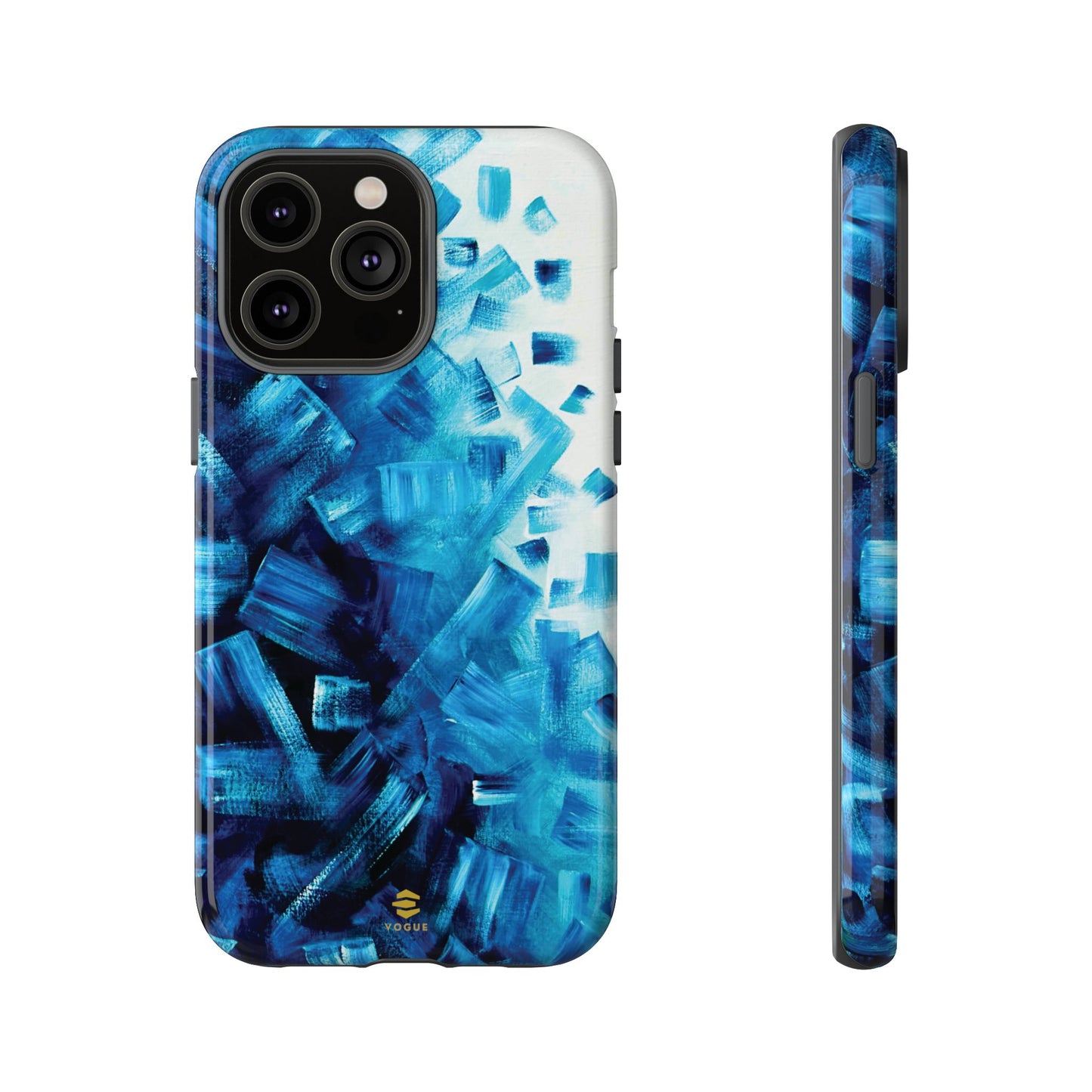 Funda para iPhone con diseño de océano pixelado en azul