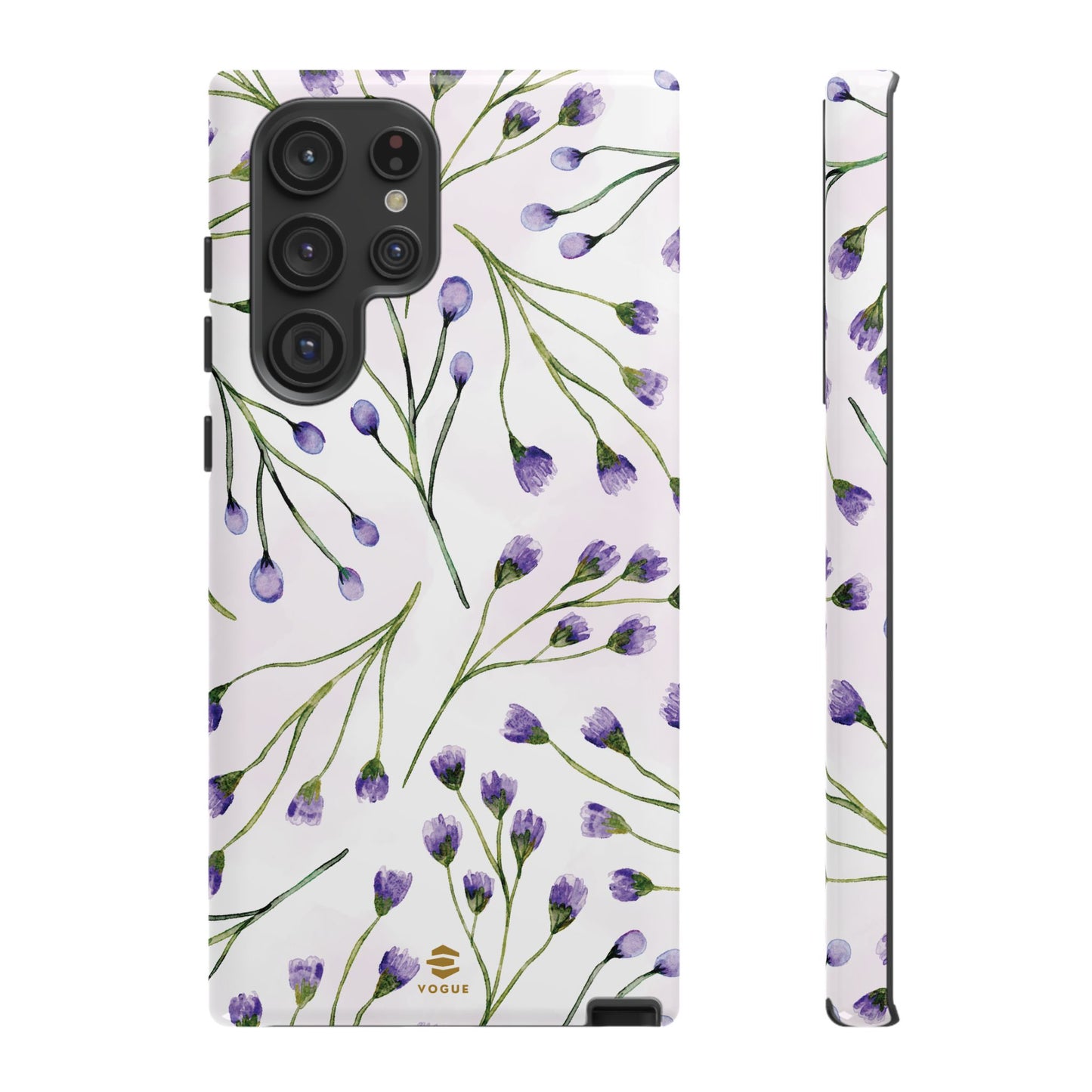 Funda para Samsung con diseño de flores de color lila