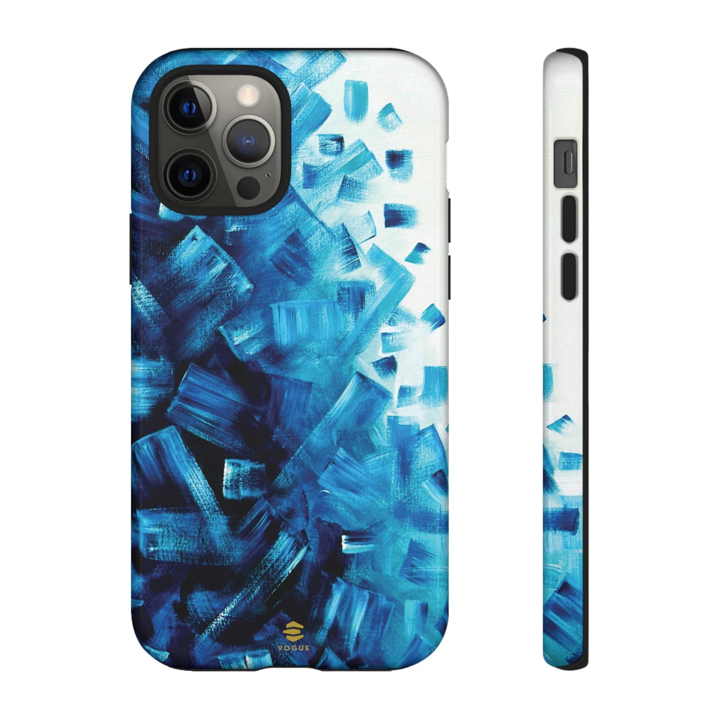 Funda para iPhone con diseño de océano pixelado en azul