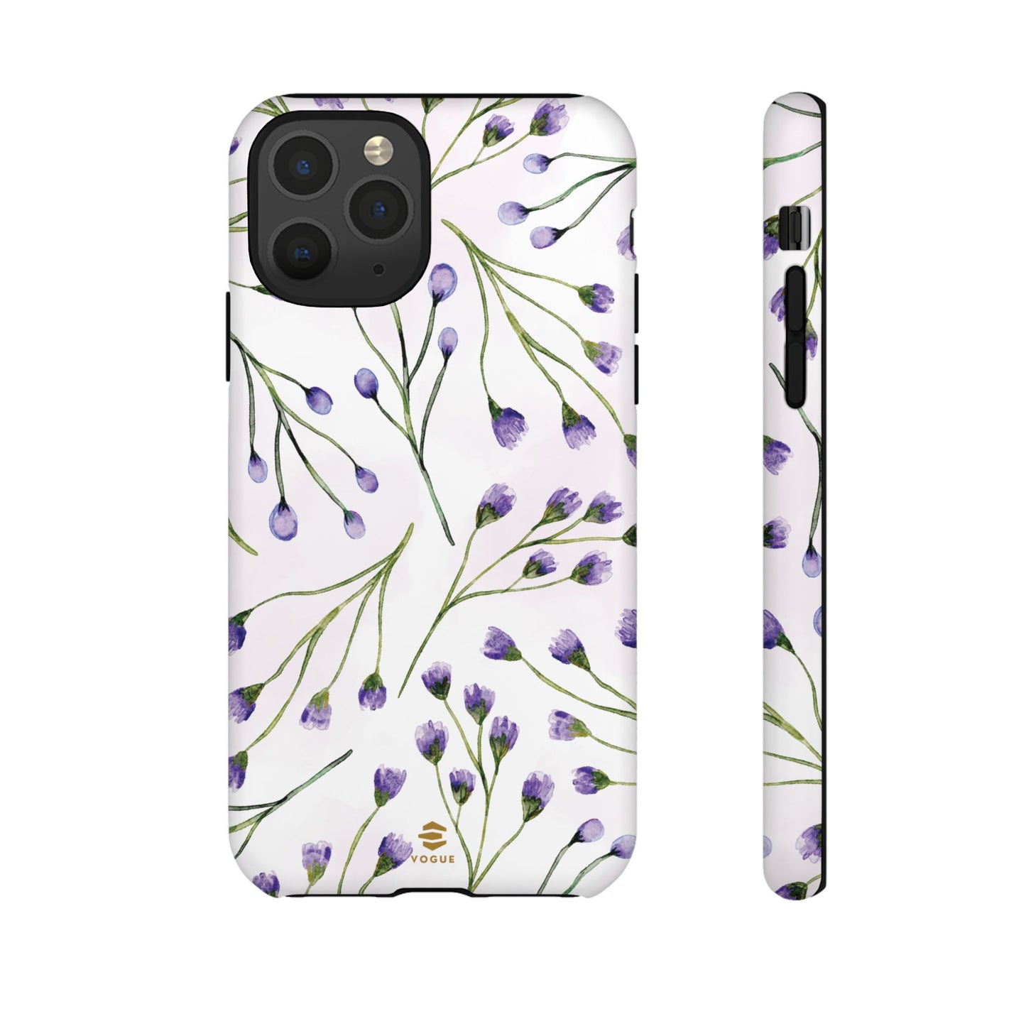 Funda para iPhone con diseño de flores de color lila