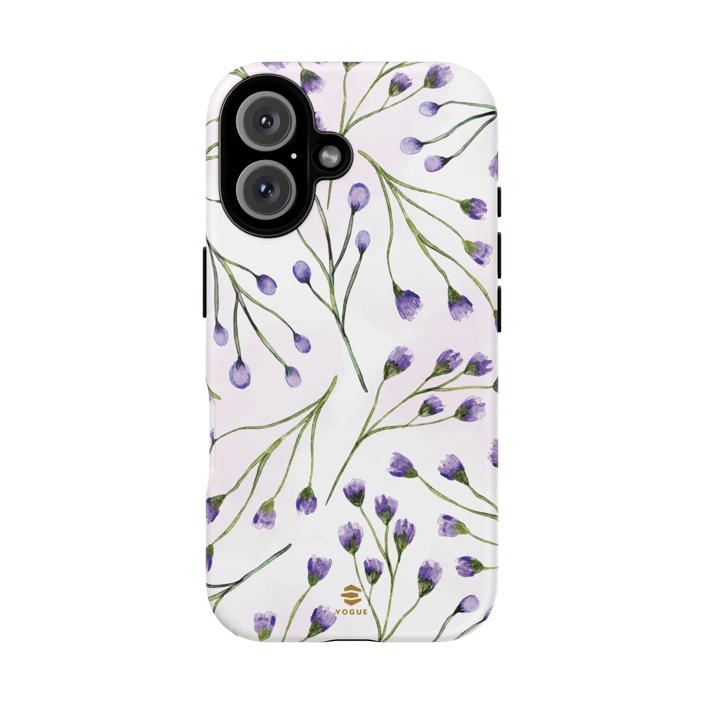 Funda para iPhone con diseño de flores de color lila