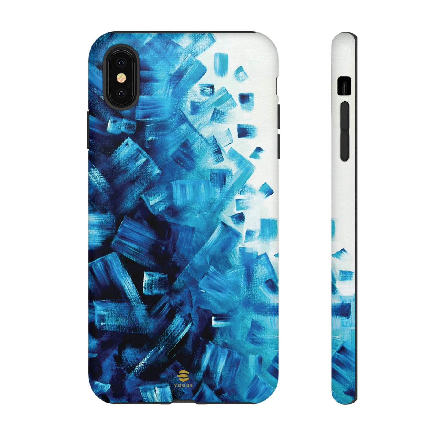 Funda para iPhone con diseño de océano pixelado en azul
