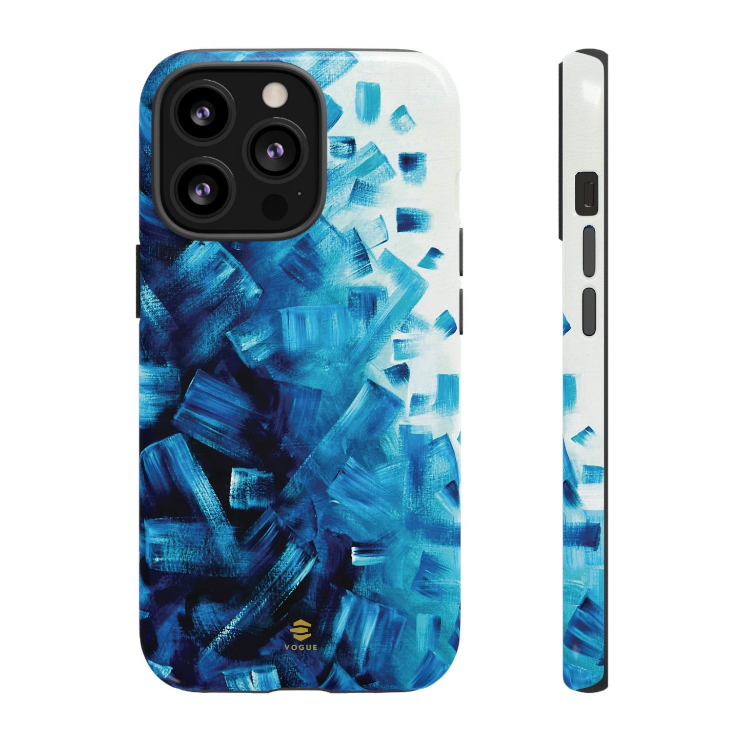 Funda para iPhone con diseño de océano pixelado en azul