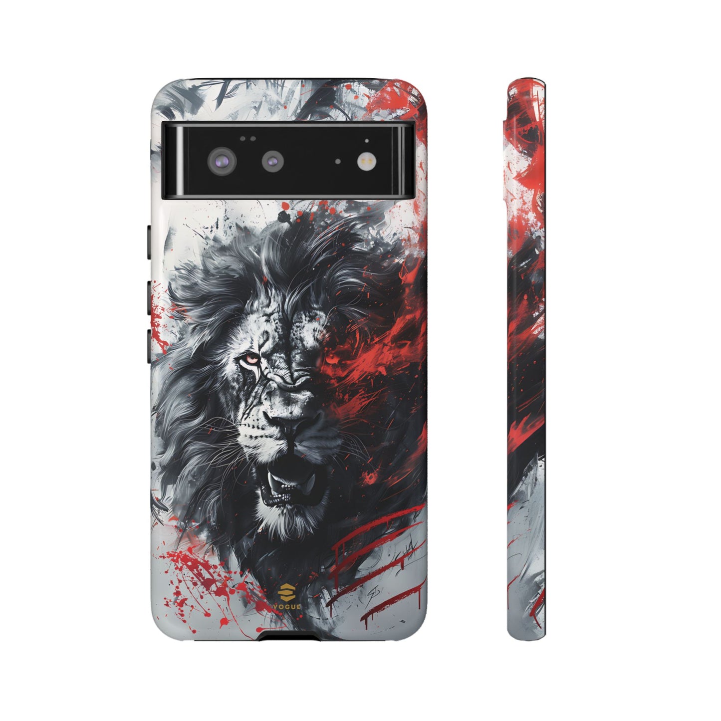 Estuche de Google con arte del león rugiente