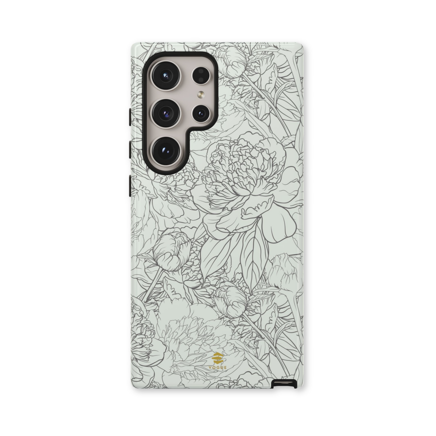 Funda para Samsung con diseño de peonías y salvia