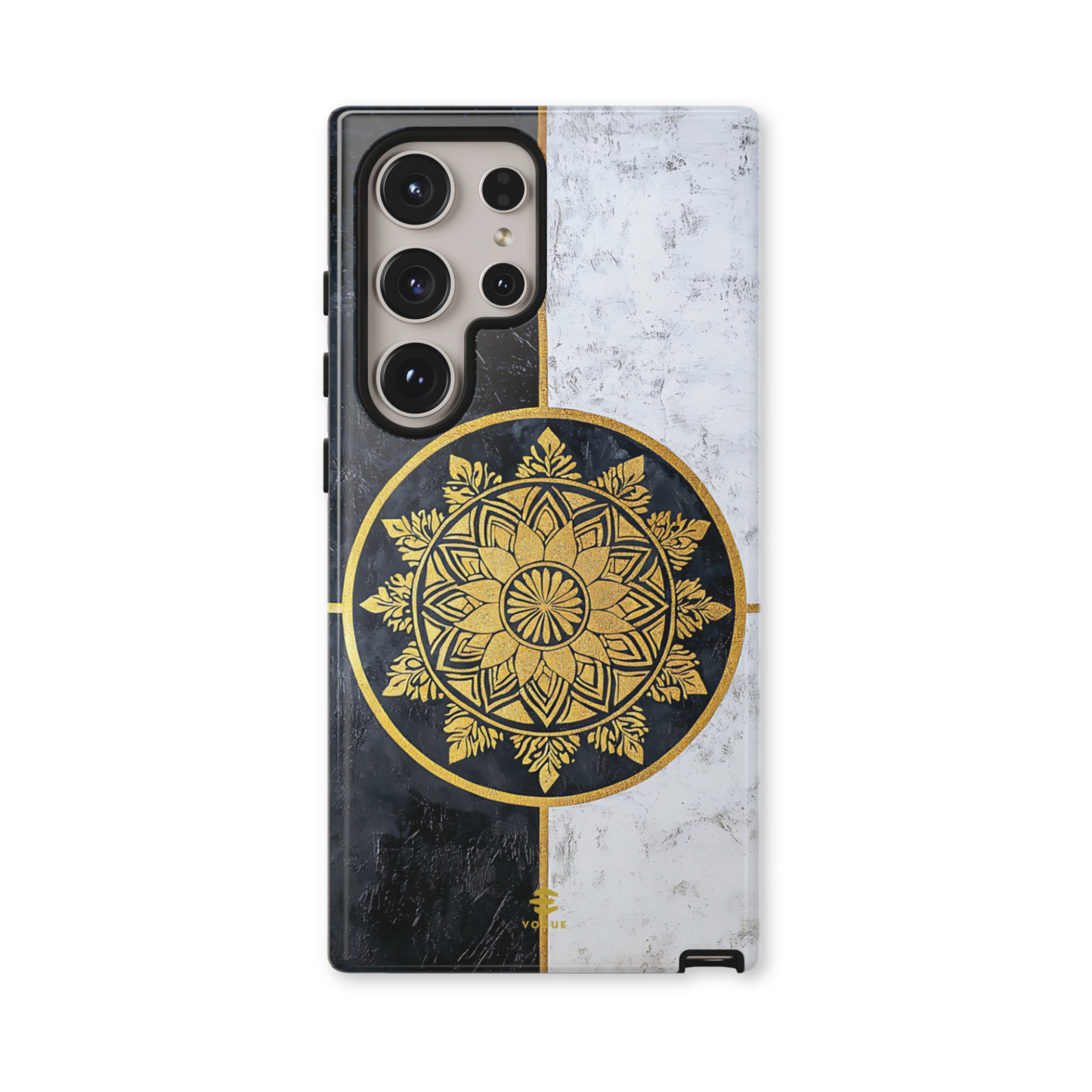 Funda para Samsung con diseño de mandala dorado
