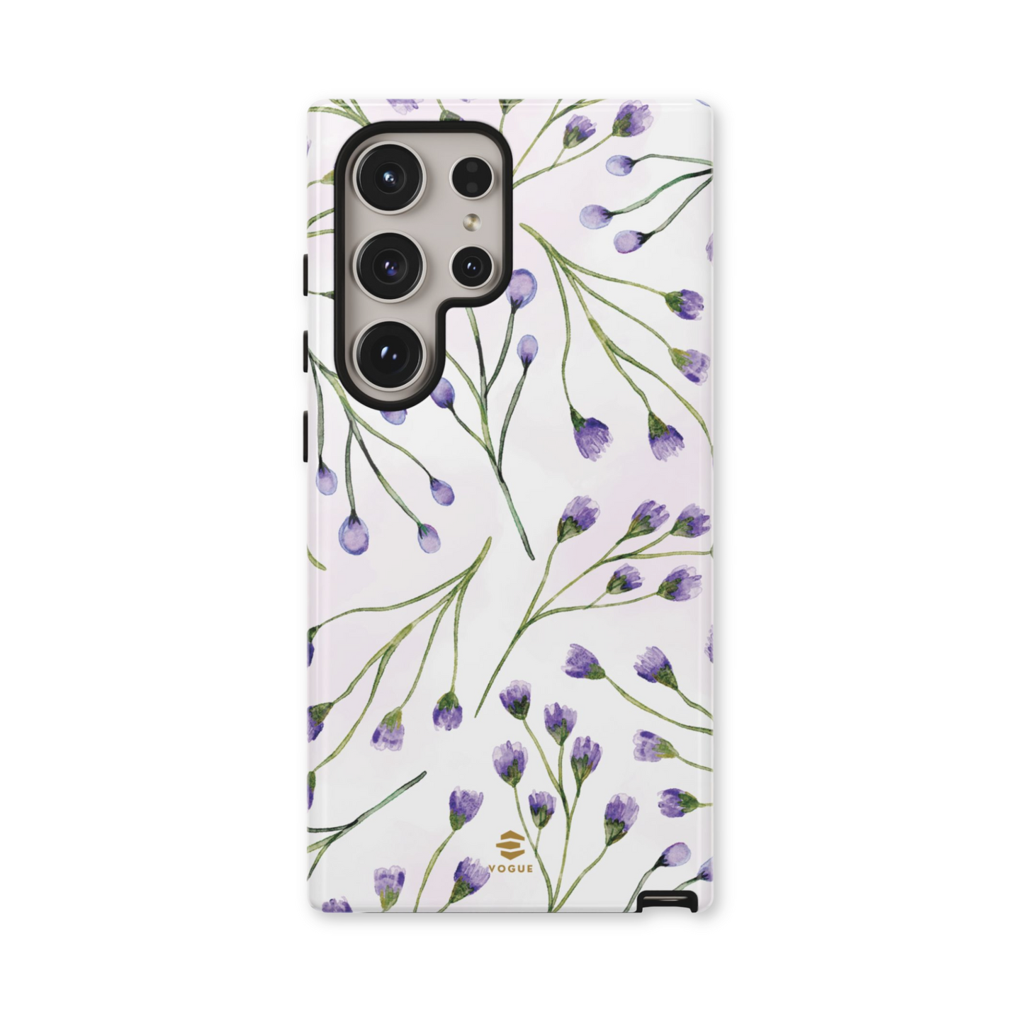 Funda para Samsung con diseño de flores de color lila
