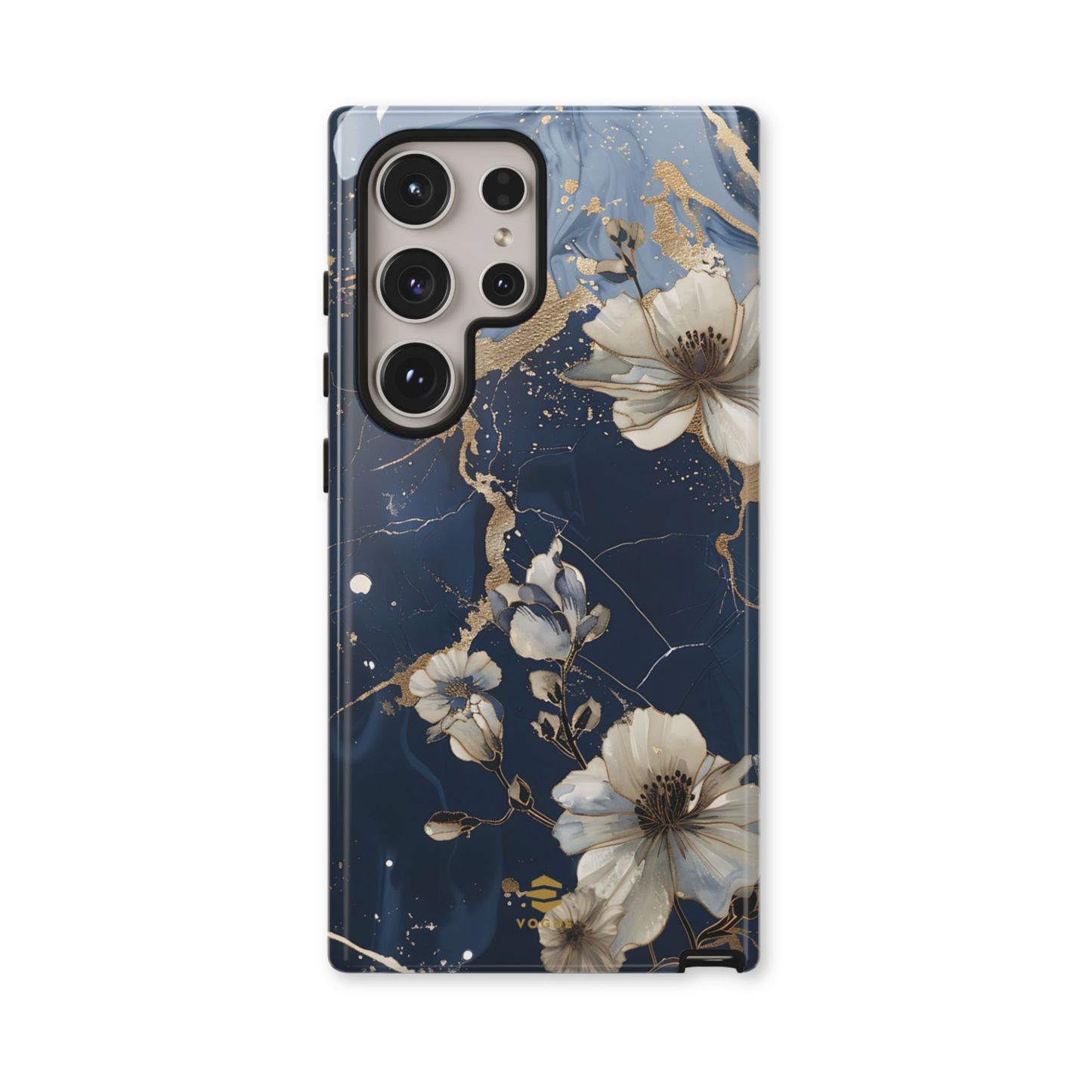 Funda Samsung con diseño floral de mármol