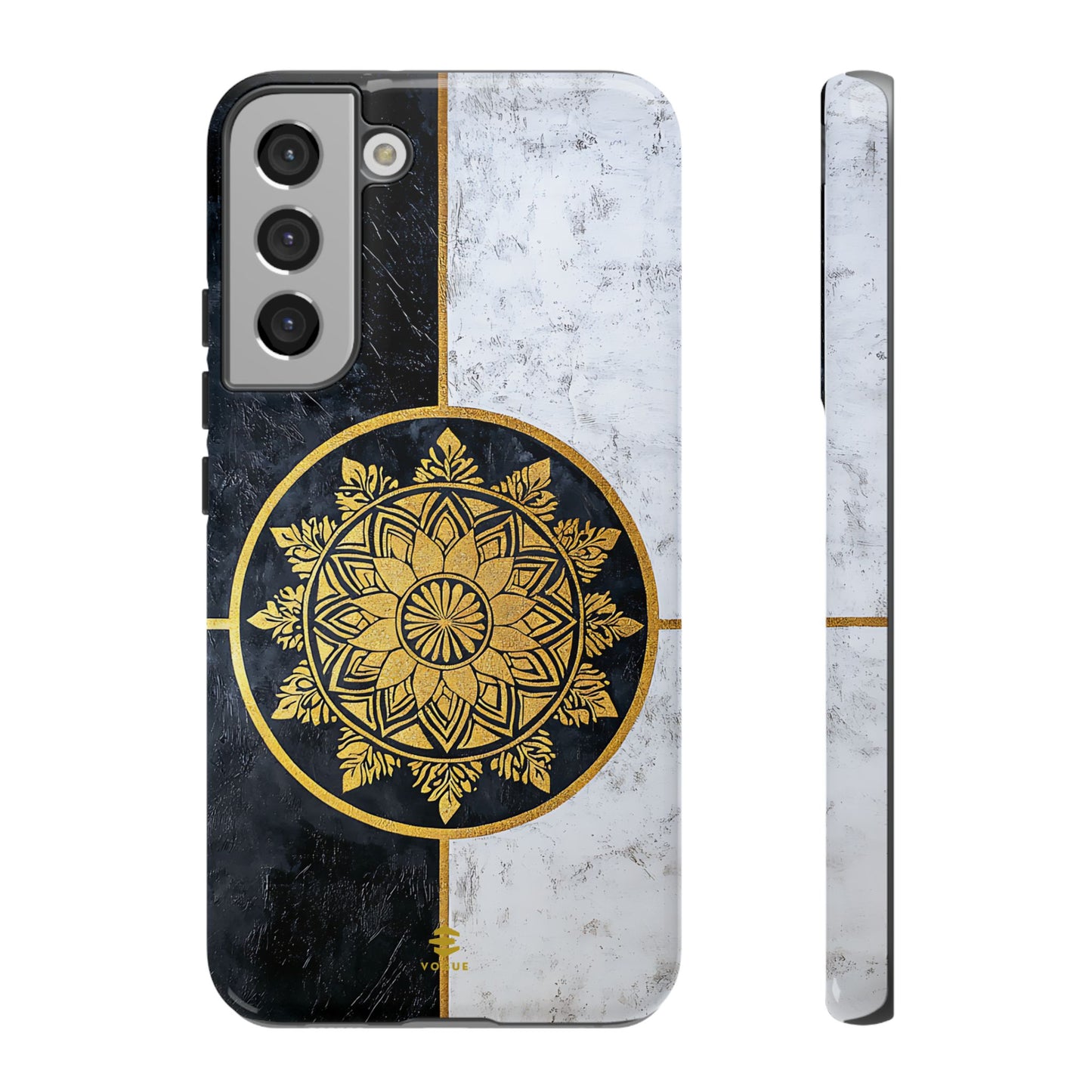 Funda para Samsung con diseño de mandala dorado