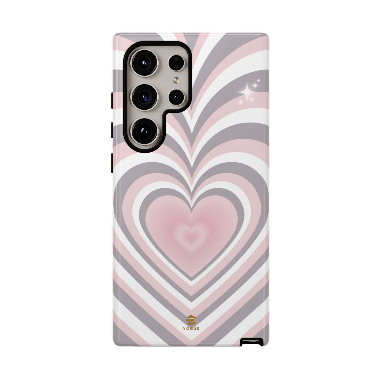Pink & Grey Heart Design - Phone Case, Love, Valentine's Day Gift for Her