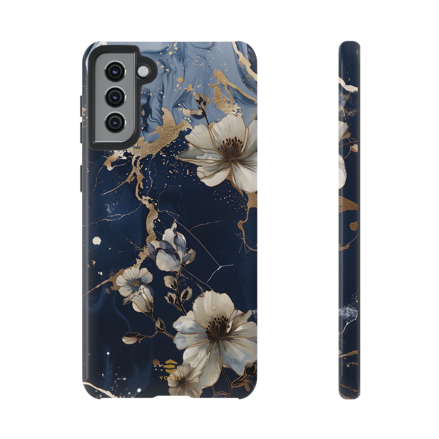 Funda Samsung con diseño floral de mármol