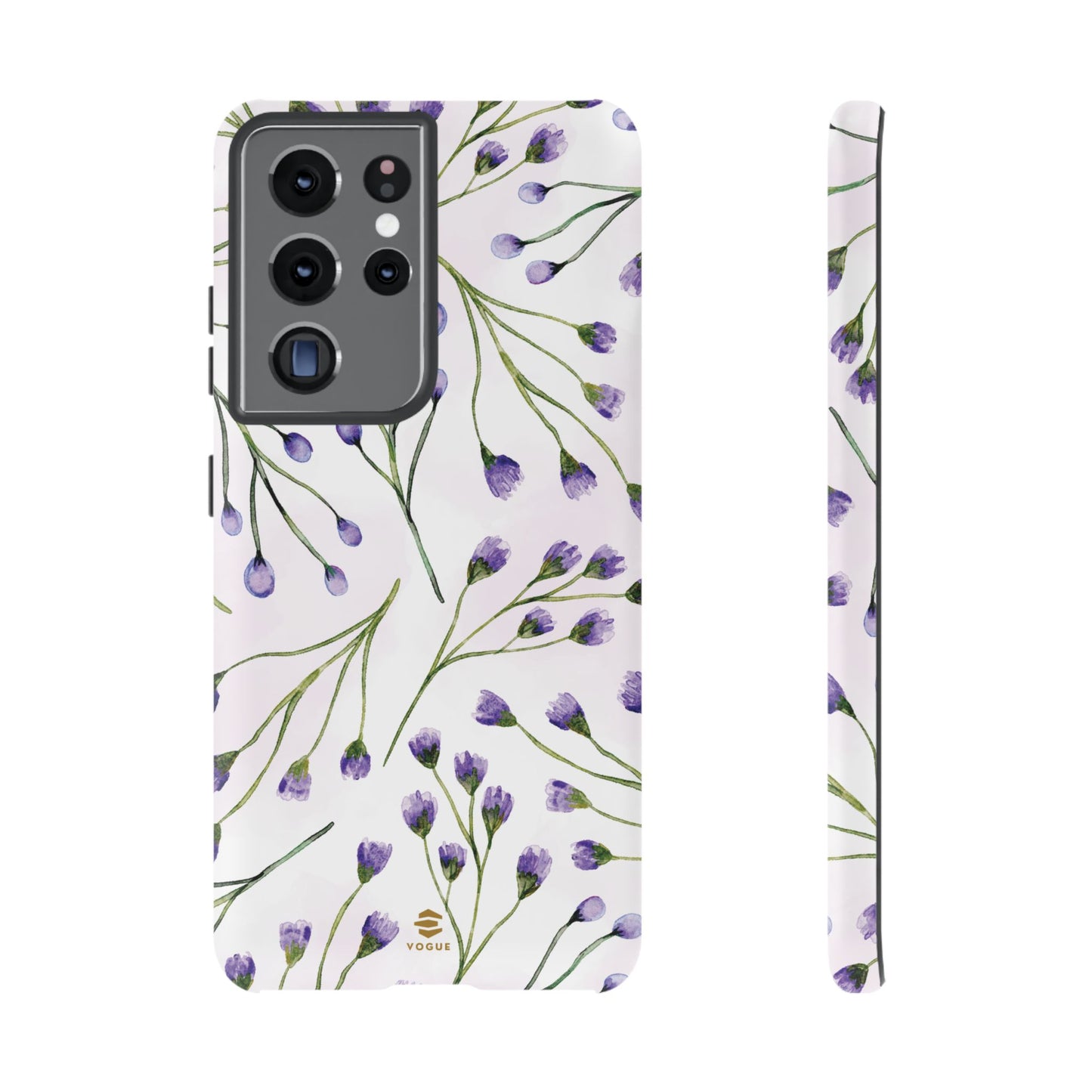 Funda para Samsung con diseño de flores de color lila