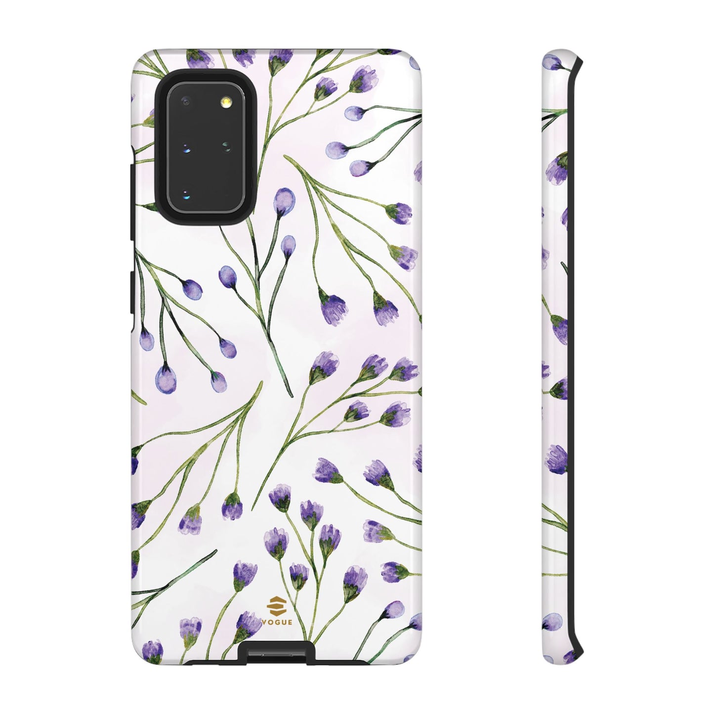 Funda para Samsung con diseño de flores de color lila