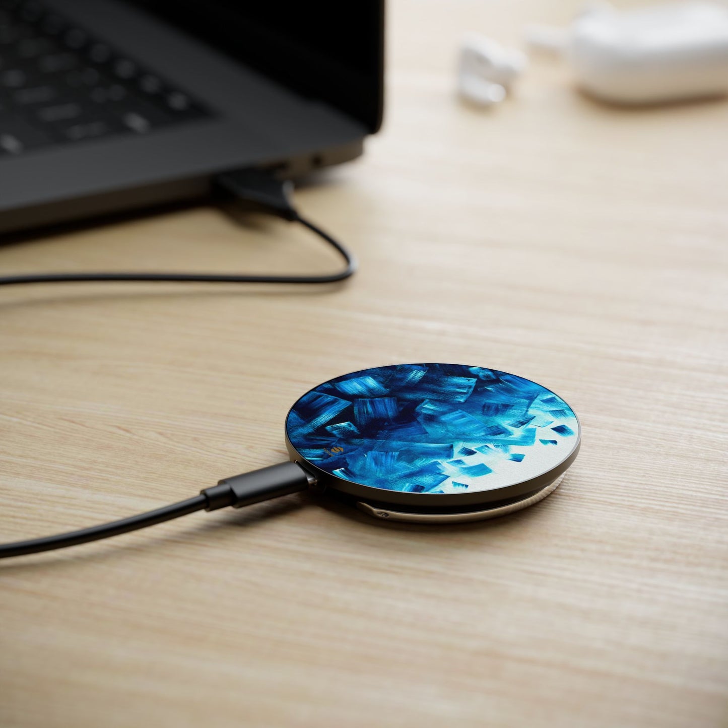 Cargador de inducción con forma de océano pixelado