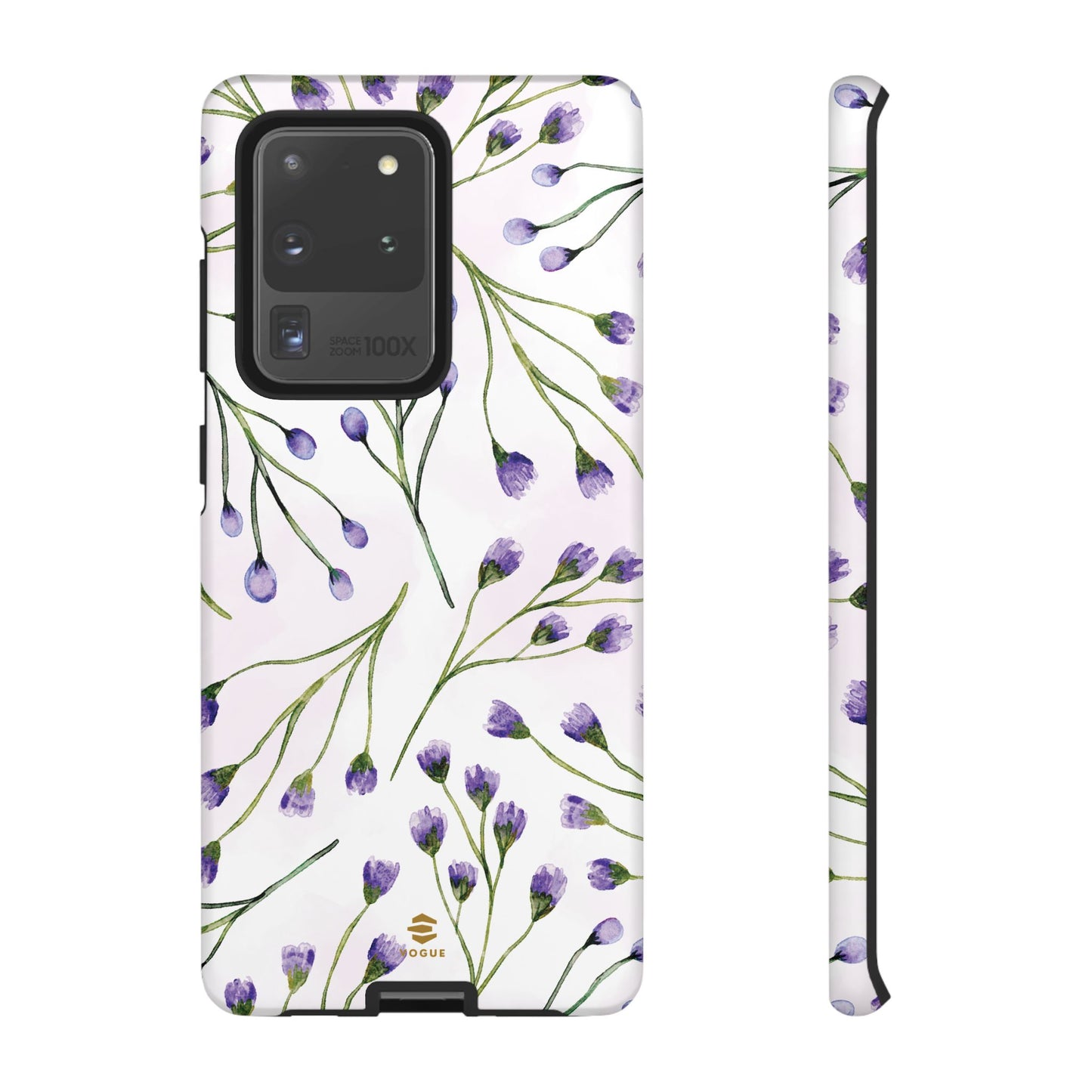 Funda para Samsung con diseño de flores de color lila