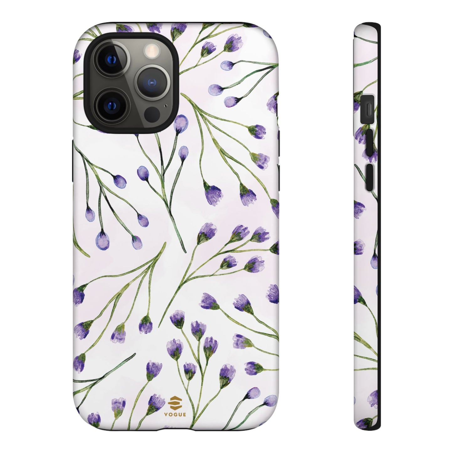 Funda para iPhone con diseño de flores de color lila