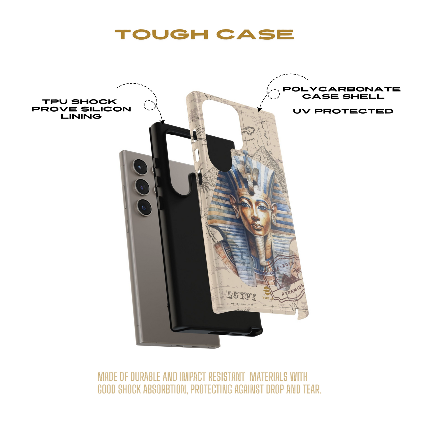 Funda para teléfono Samsung Galaxy con diseño de faraón egipcio