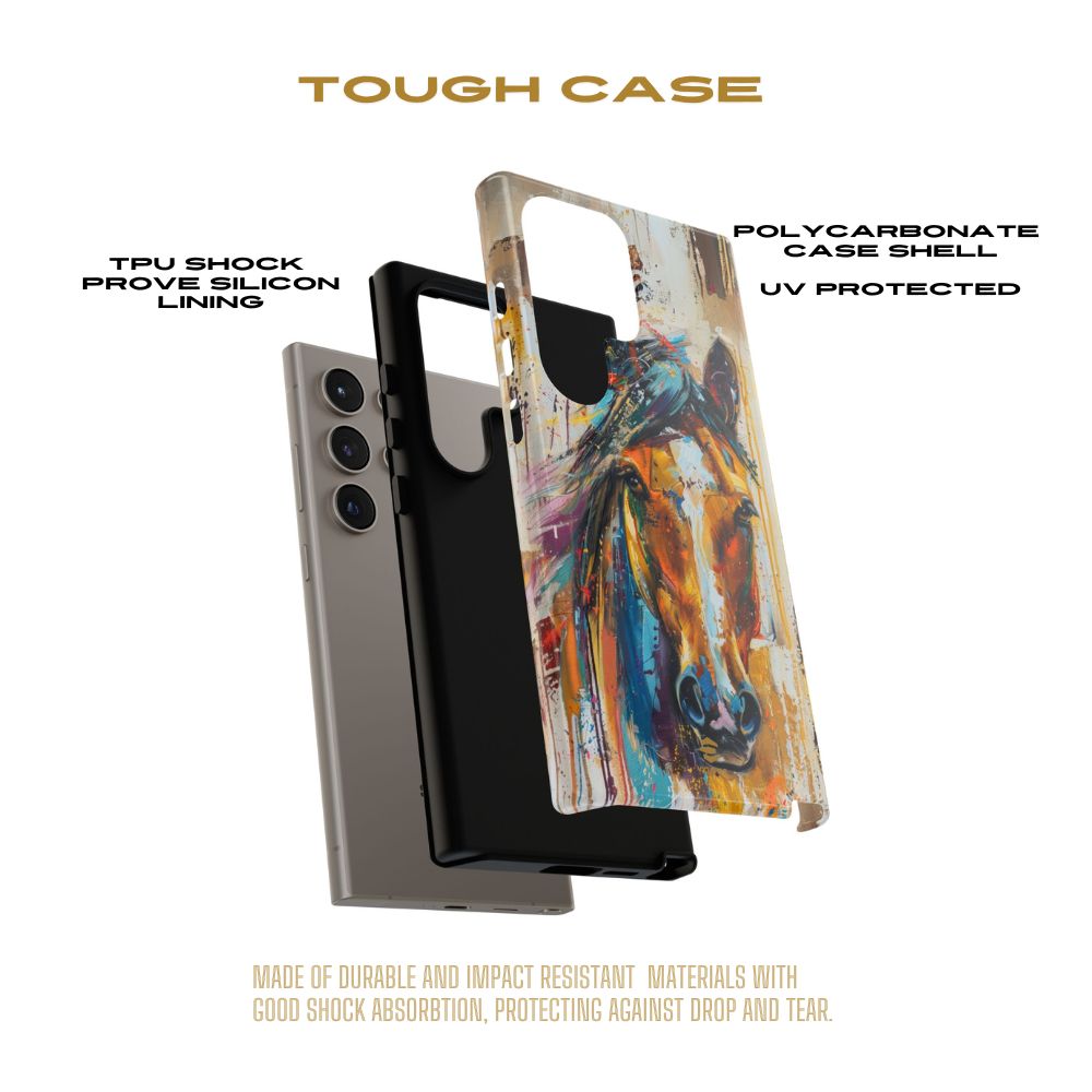 Horse Art Phone Case - Samsung Galaxy - Tough Case - Brown