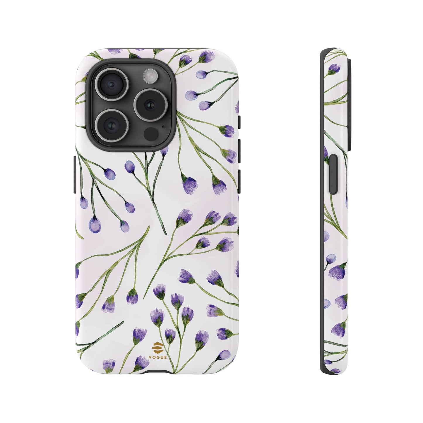 Funda para iPhone con diseño de flores de color lila