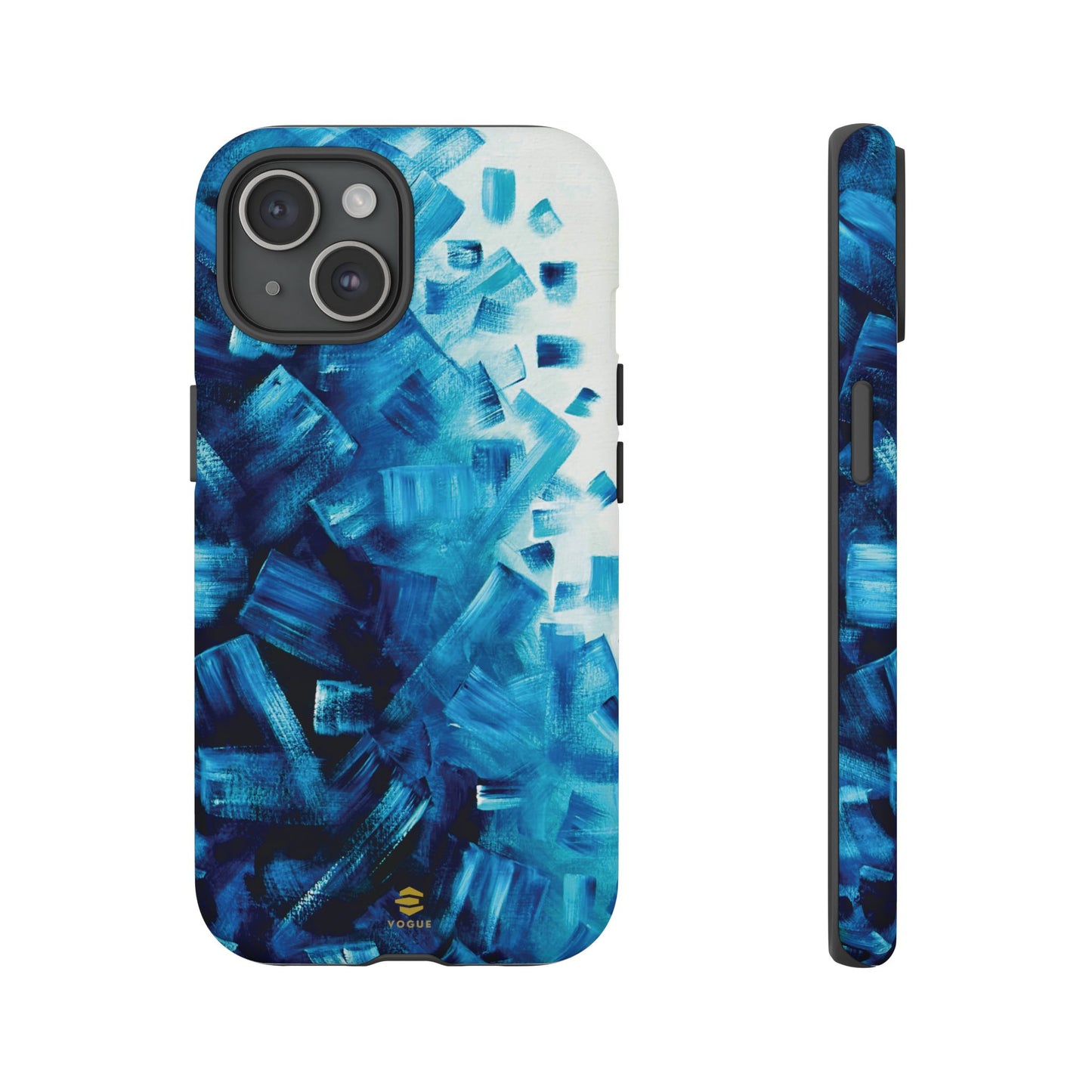 Funda para iPhone con diseño de océano pixelado en azul