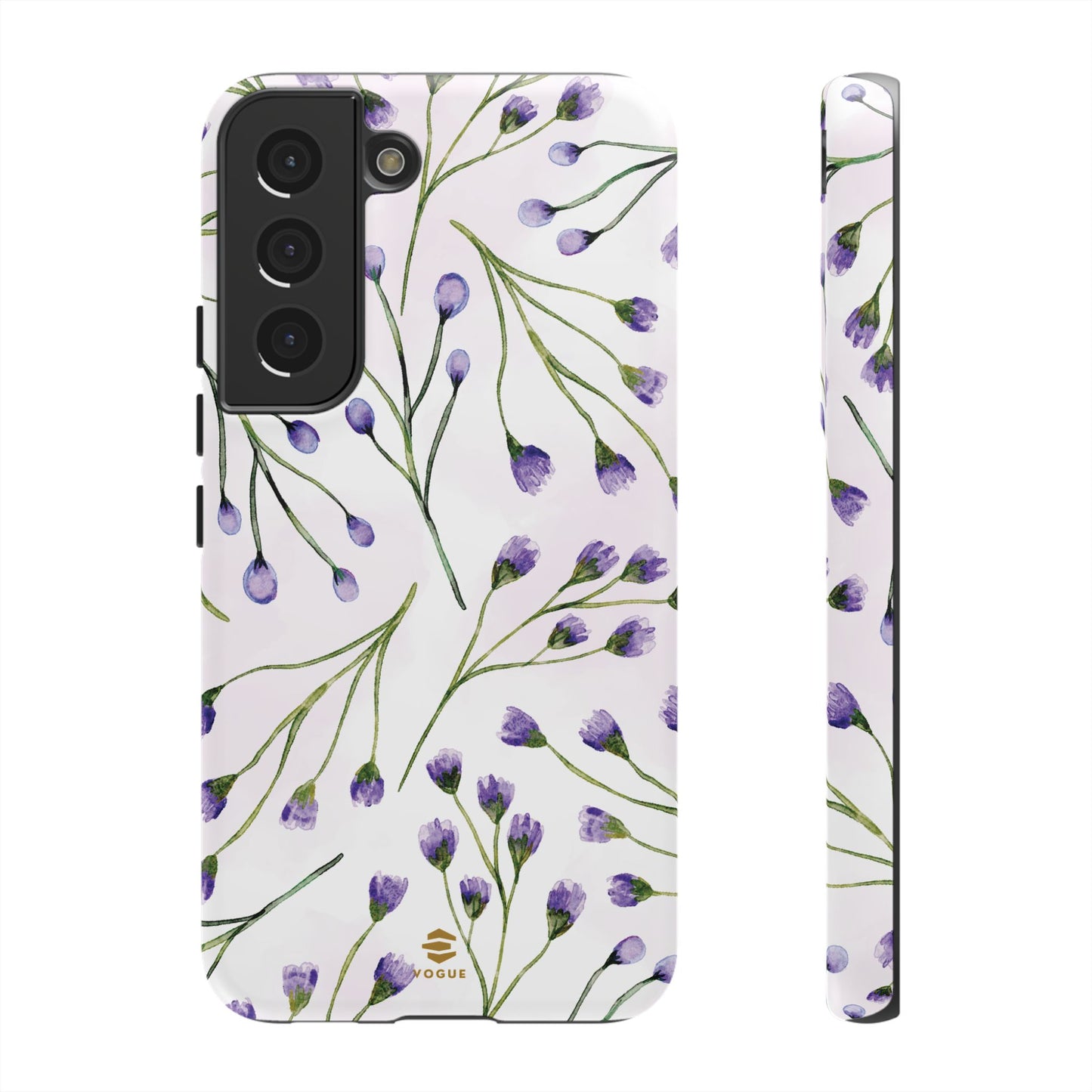 Funda para Samsung con diseño de flores de color lila