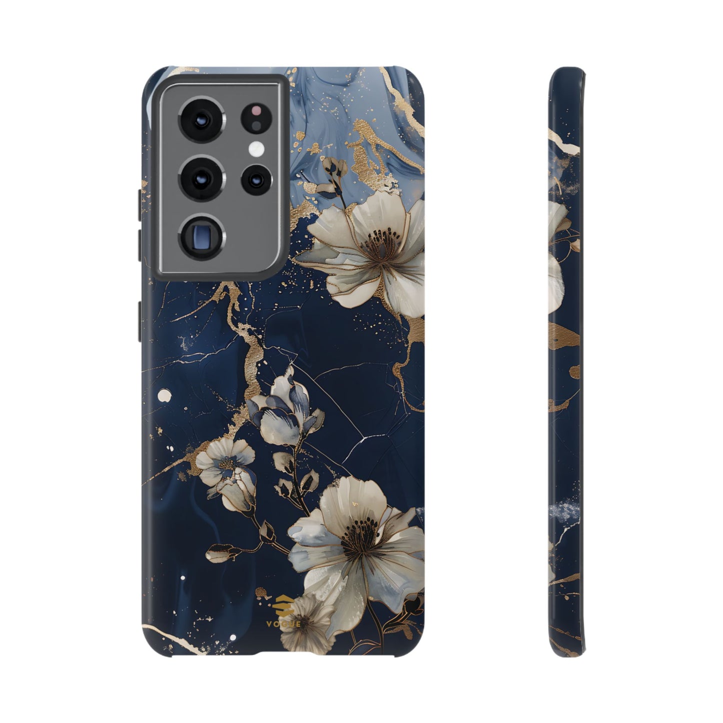 Funda Samsung con diseño floral de mármol