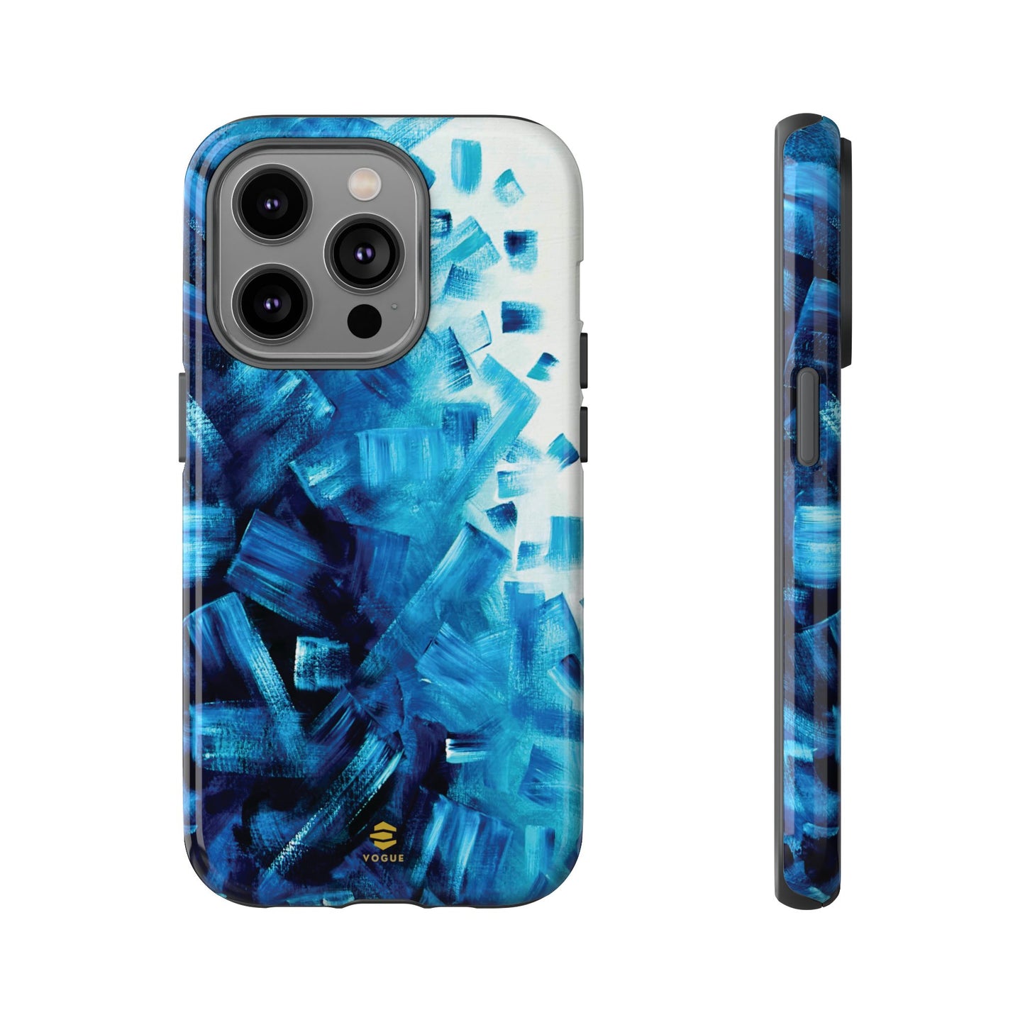 Funda para iPhone con diseño de océano pixelado en azul