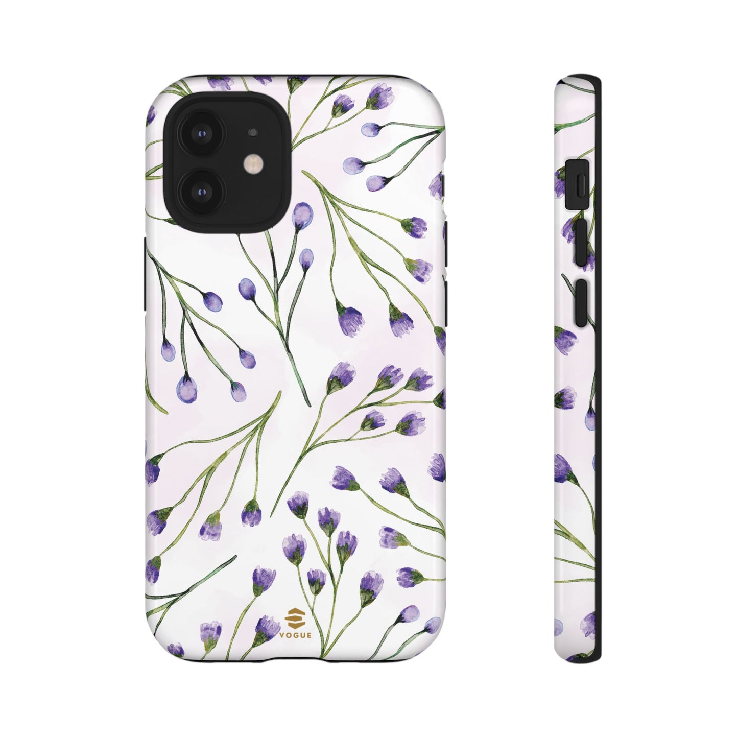 Funda para iPhone con diseño de flores de color lila