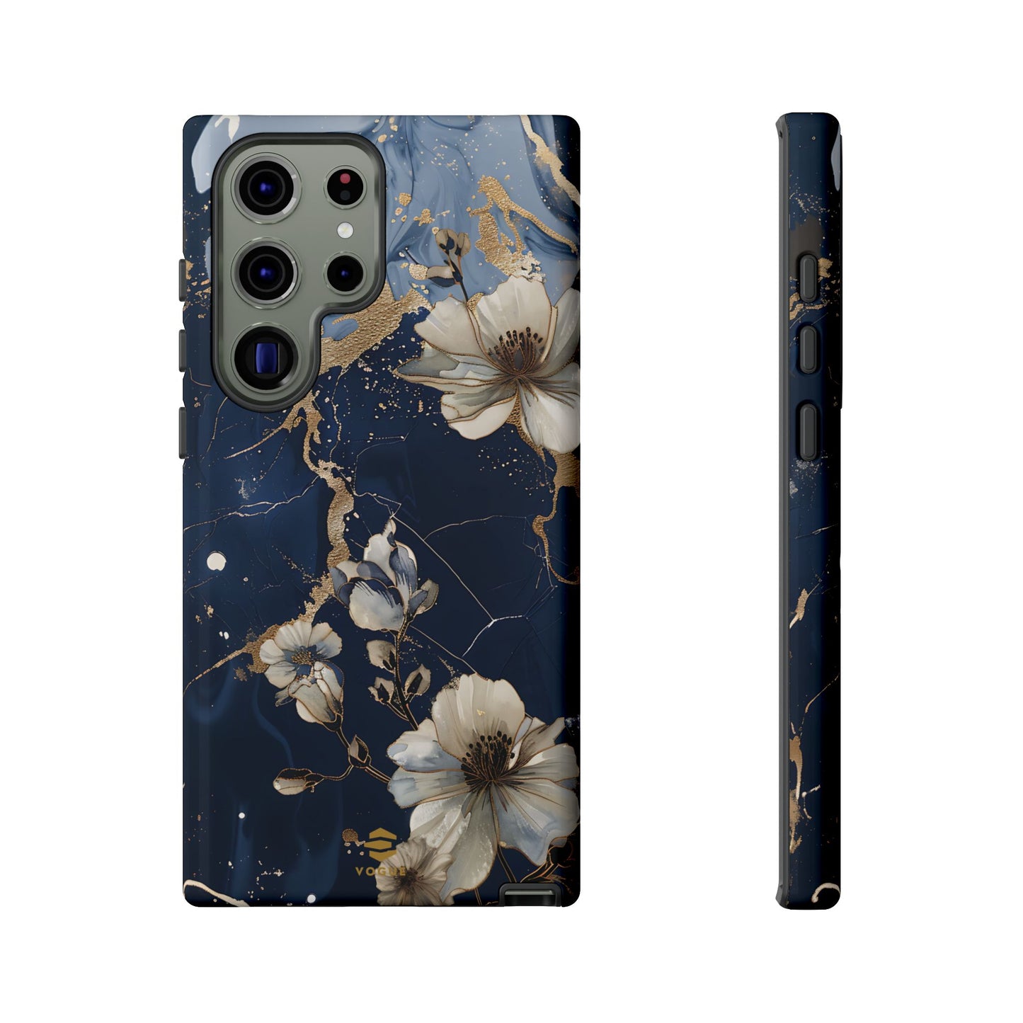 Funda Samsung con diseño floral de mármol