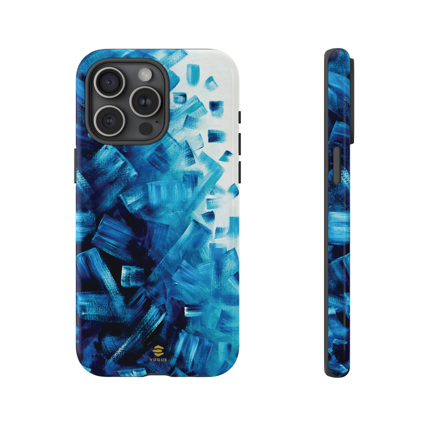 Funda para iPhone con diseño de océano pixelado en azul