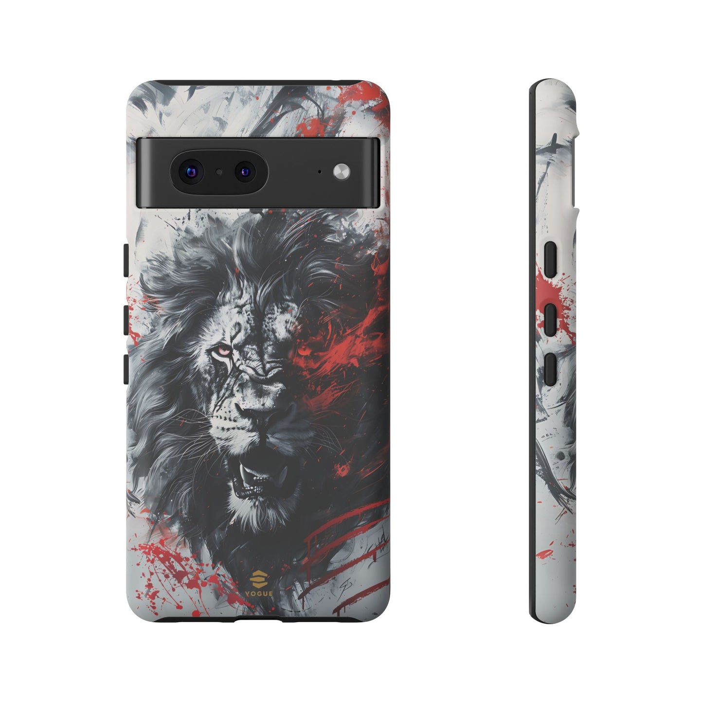 Estuche de Google con arte del león rugiente