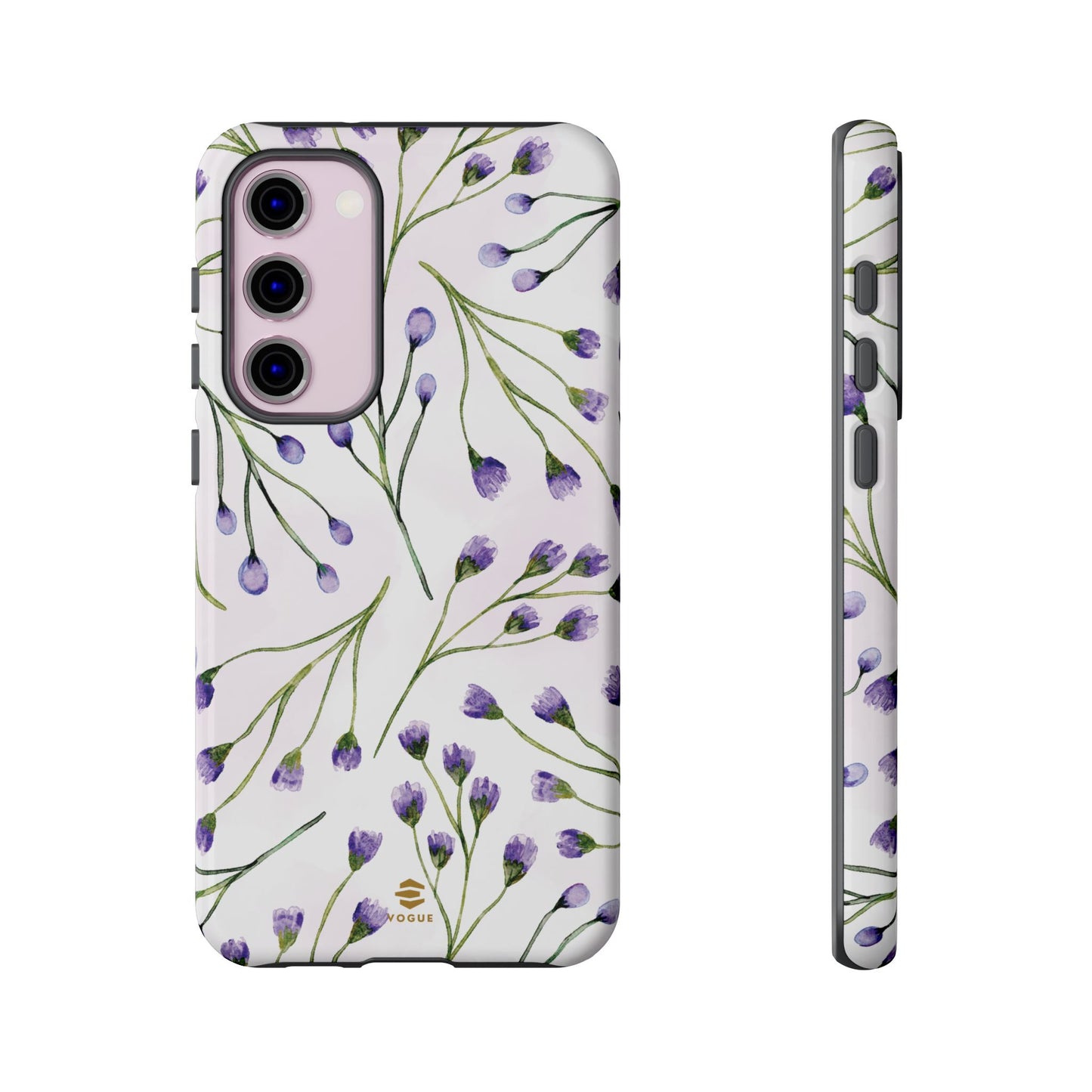Funda para Samsung con diseño de flores de color lila
