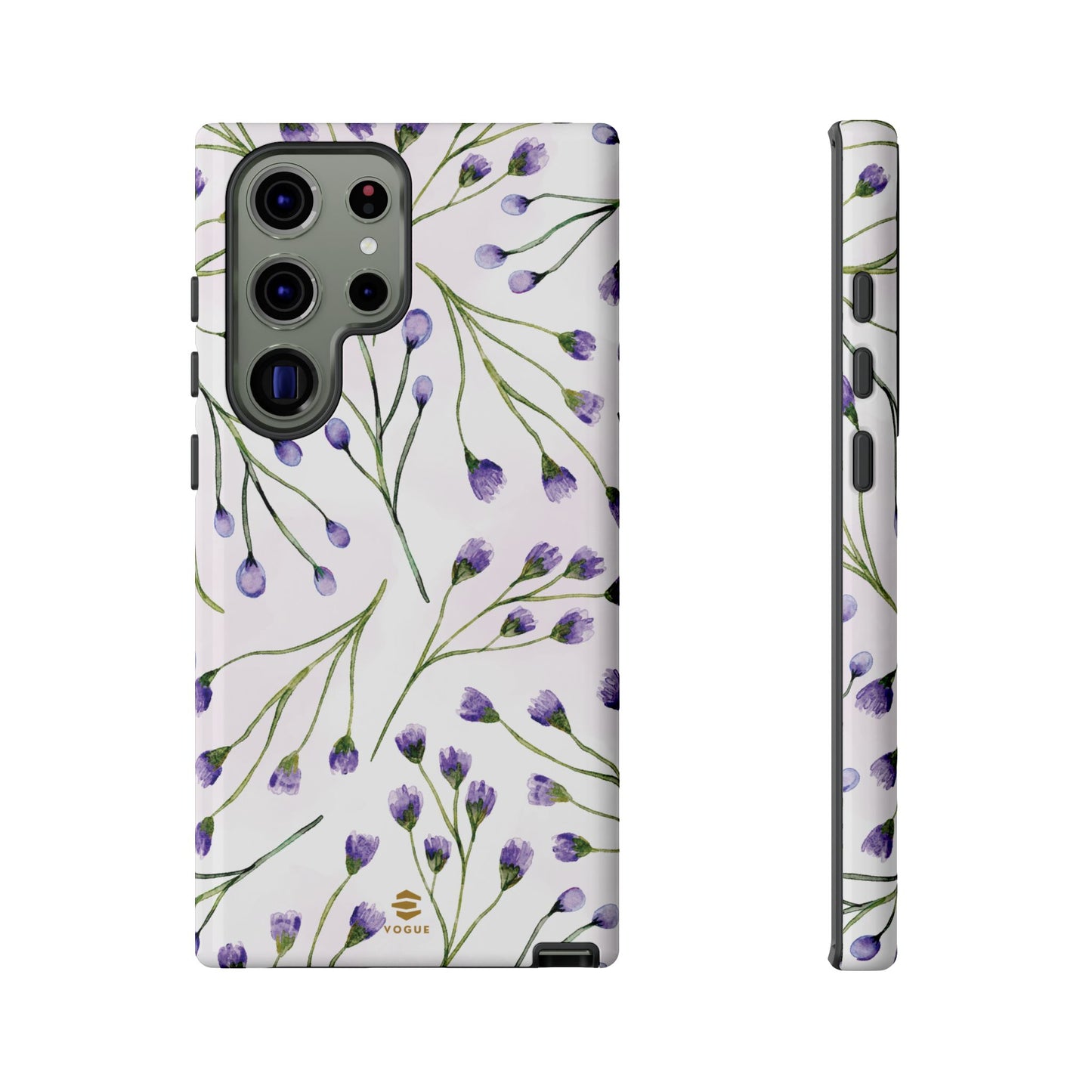 Funda para Samsung con diseño de flores de color lila