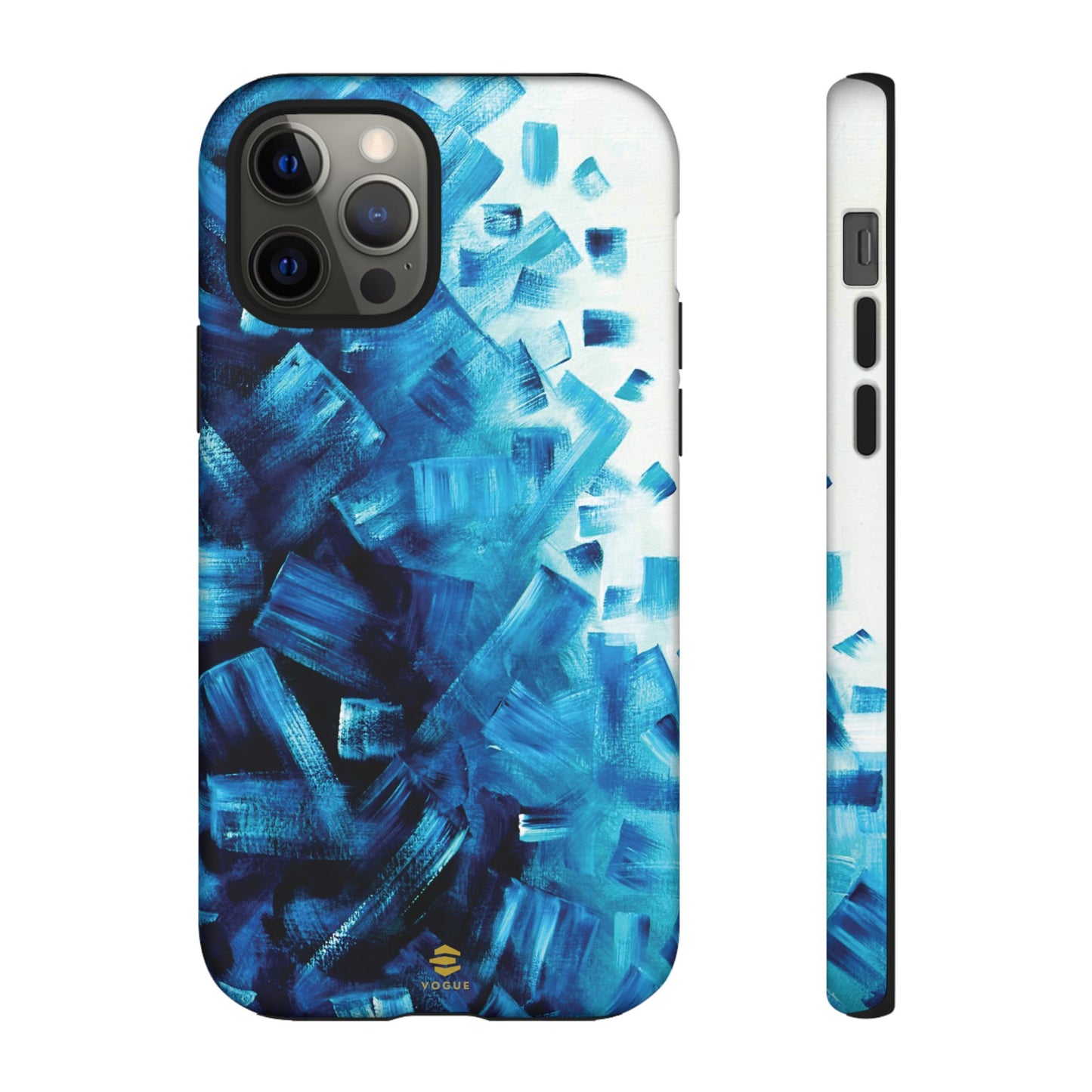 Funda para iPhone con diseño de océano pixelado en azul