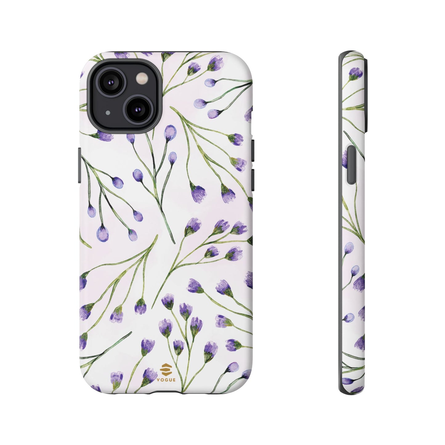 Funda para iPhone con diseño de flores de color lila