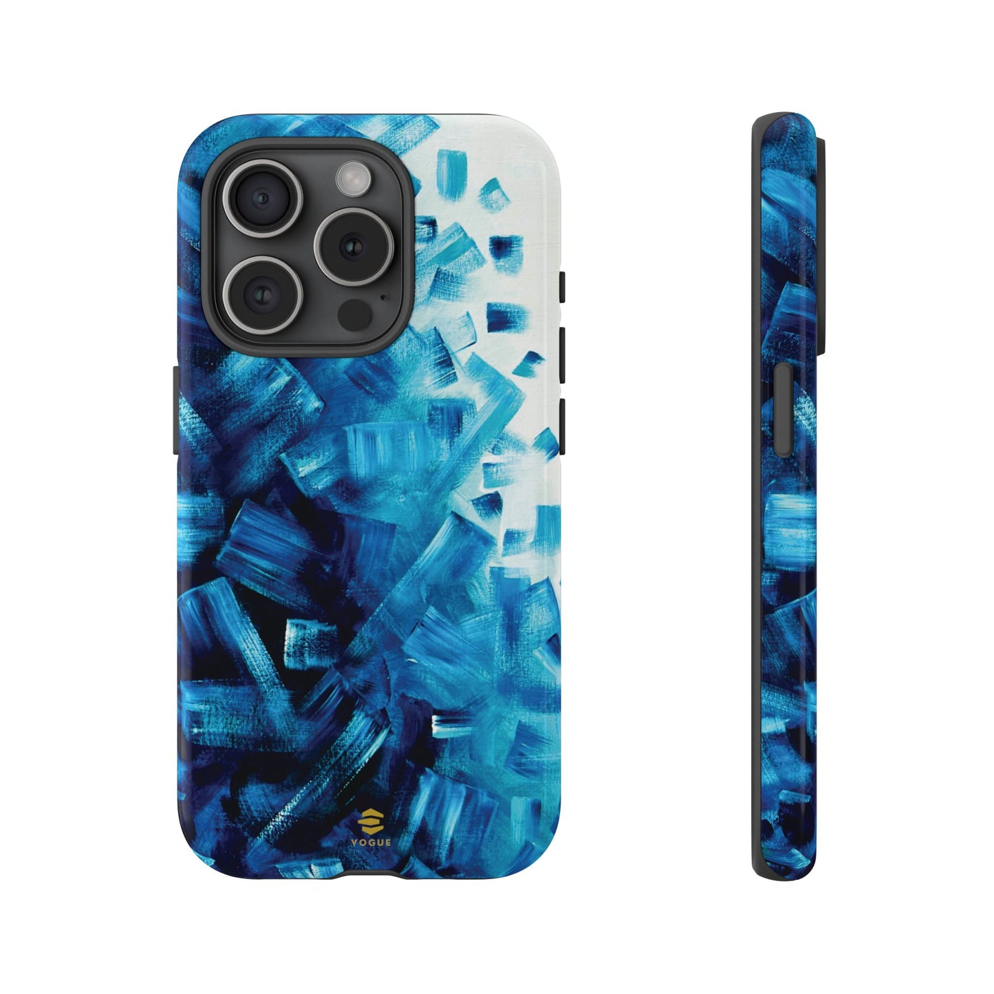 Funda para iPhone con diseño de océano pixelado en azul