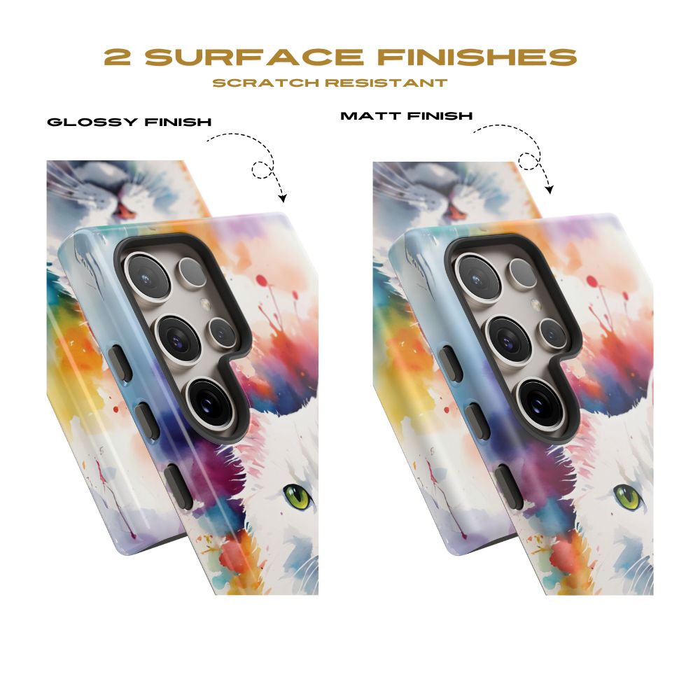 Custom White Cat Samsung Galaxy Tough Phone Case