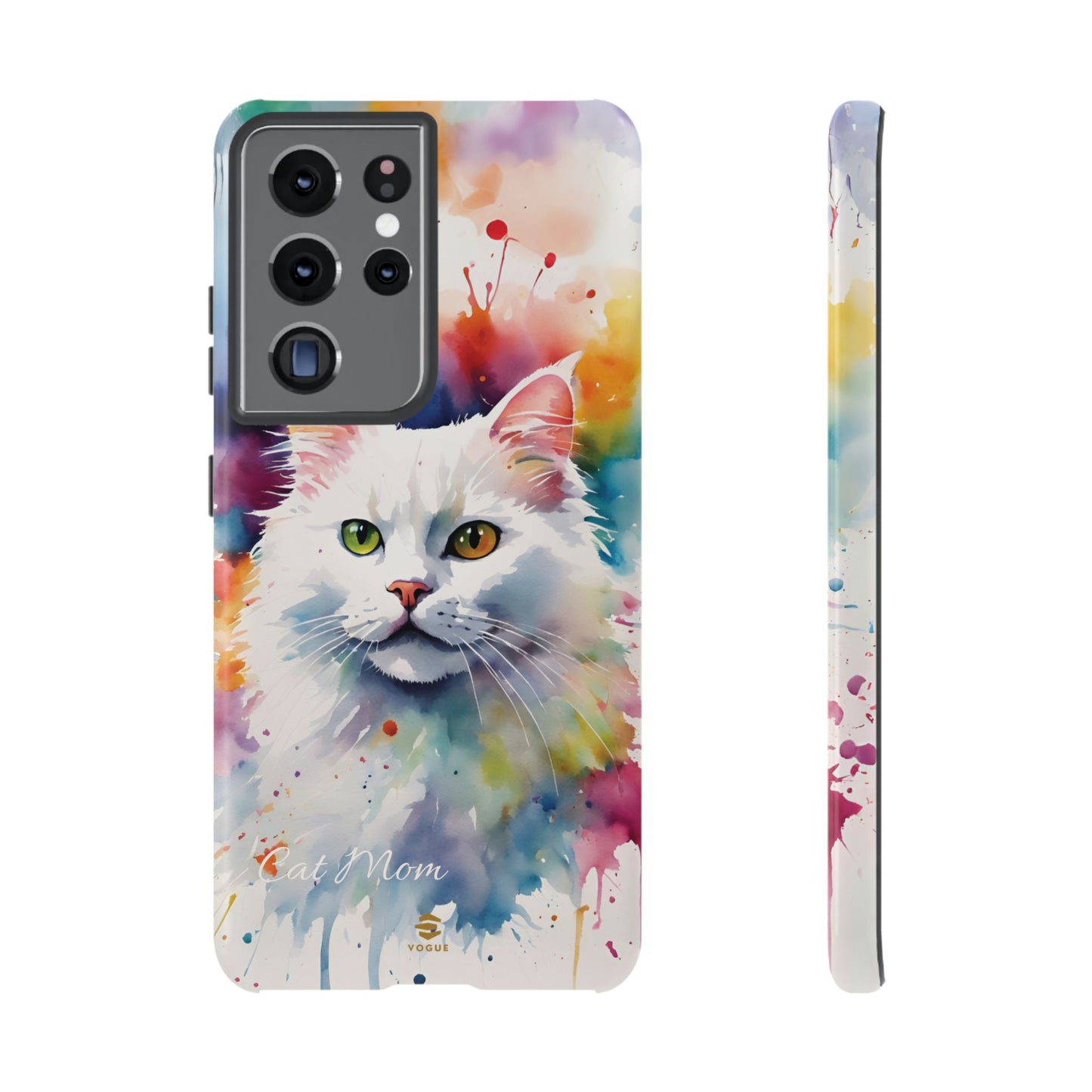 Custom White Cat Samsung Galaxy Tough Phone Case
