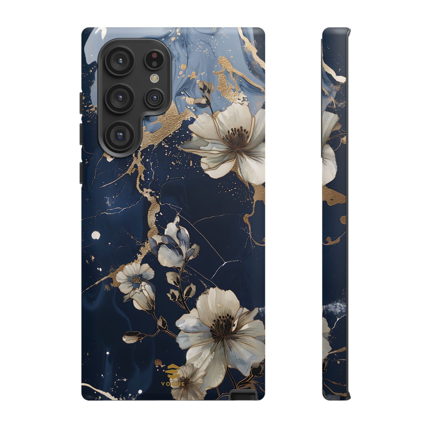 Funda Samsung con diseño floral de mármol