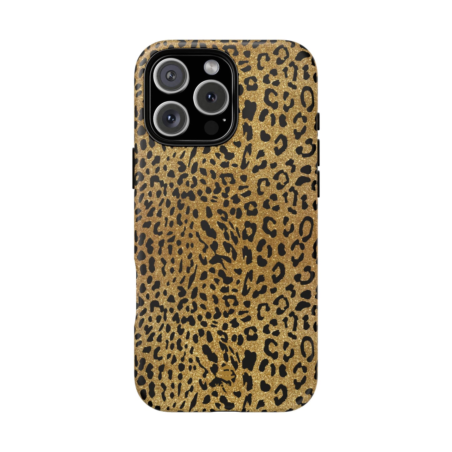 Funda para iPhone con estampado de leopardo dorado