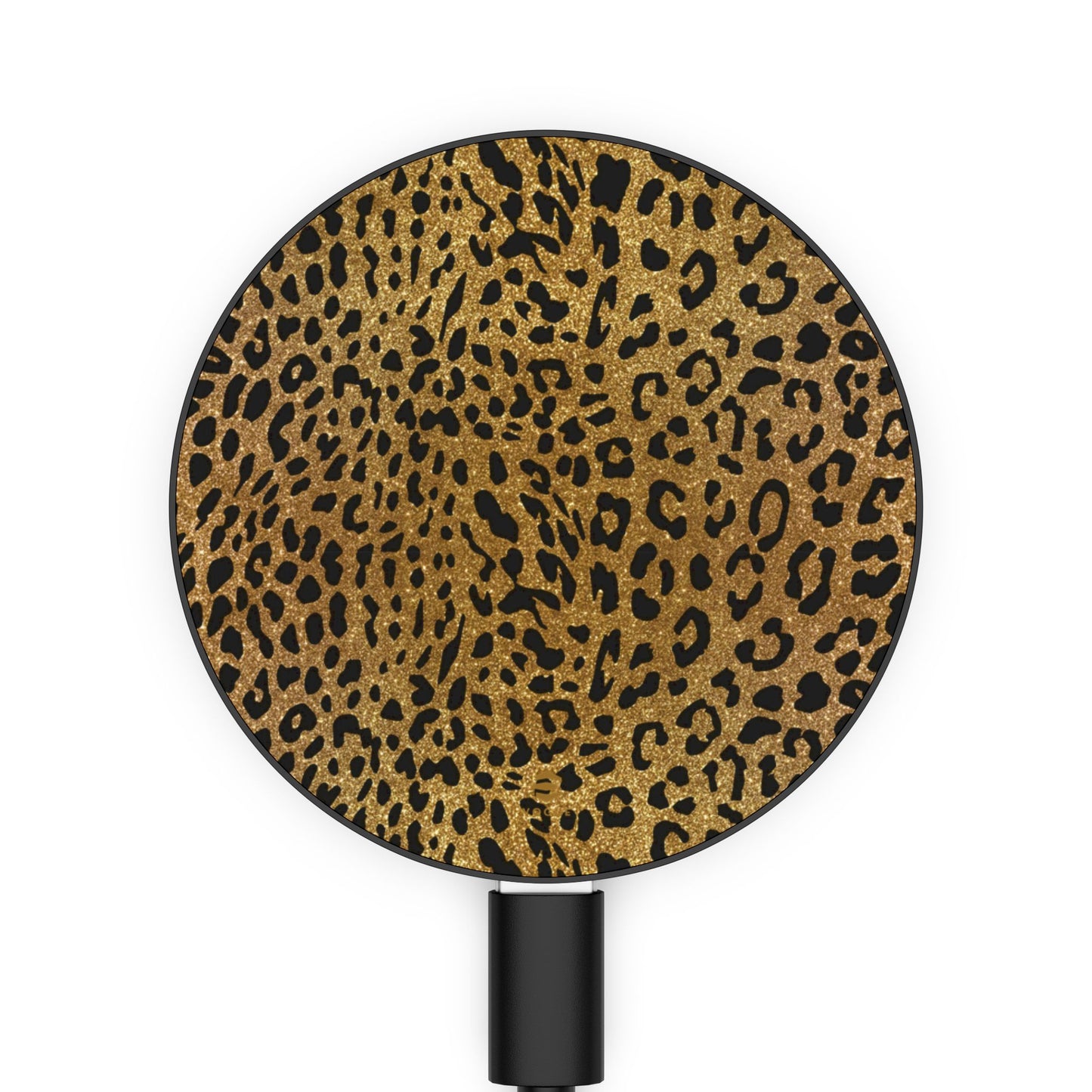 Cargador magnético de inducción con diseño de leopardo dorado