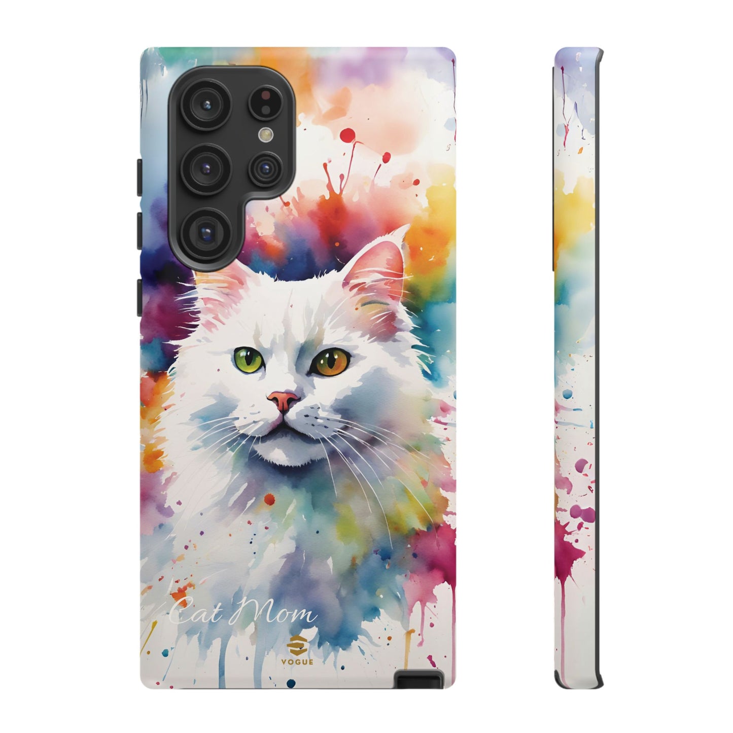 Custom White Cat Samsung Galaxy Tough Phone Case