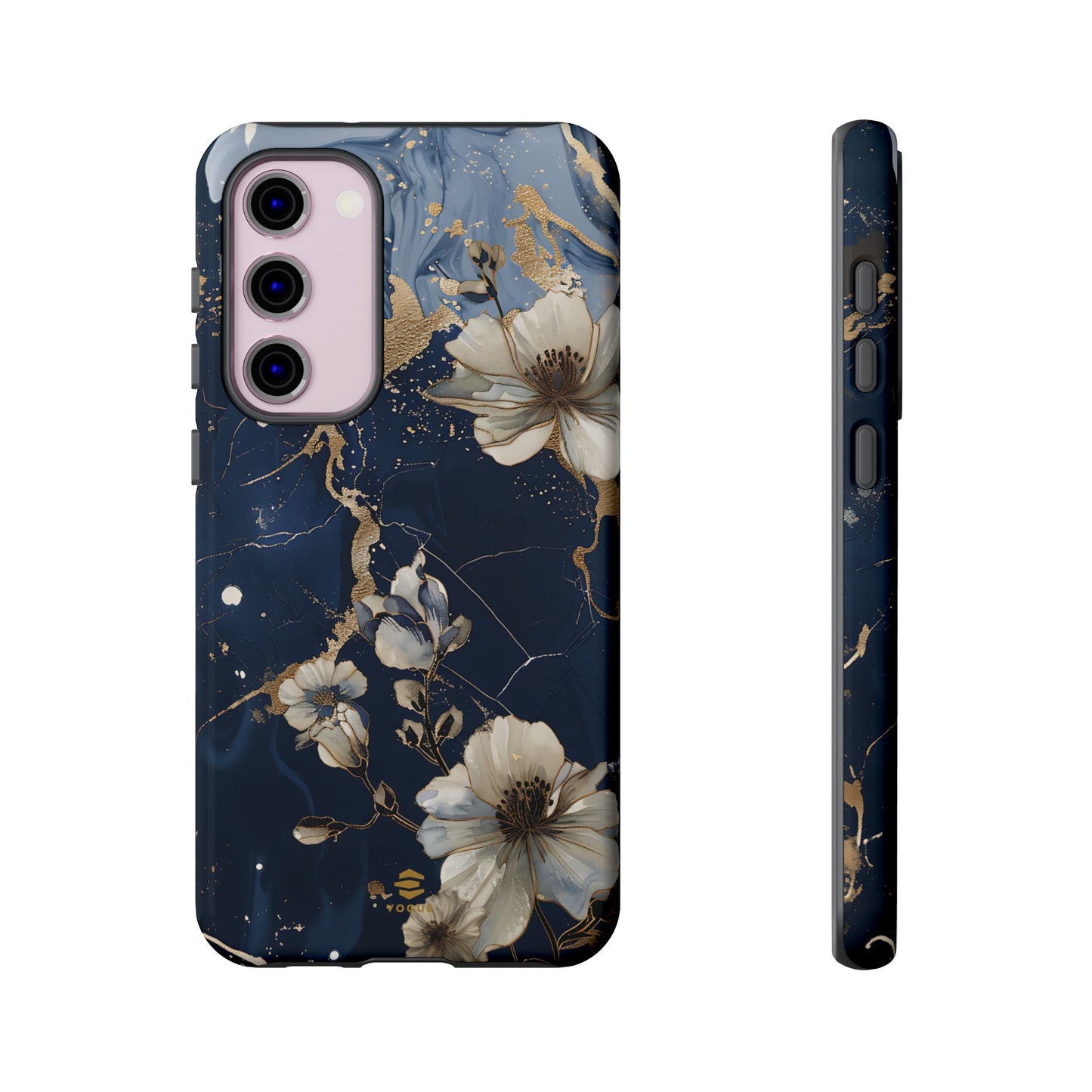 Funda Samsung con diseño floral de mármol